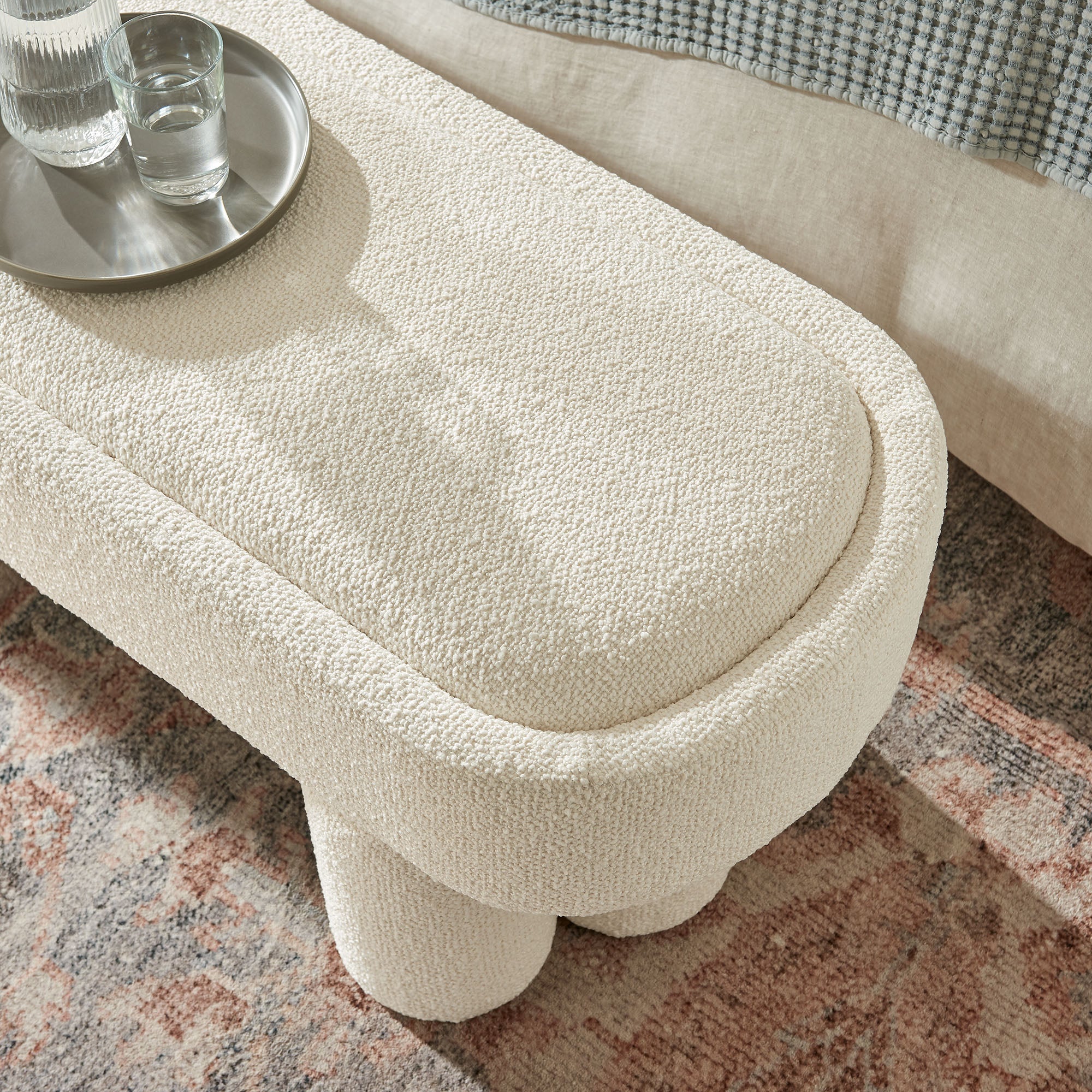 Modway EEI-7531 Mossi 52-Inch Oval Boucle Fabric Bench
