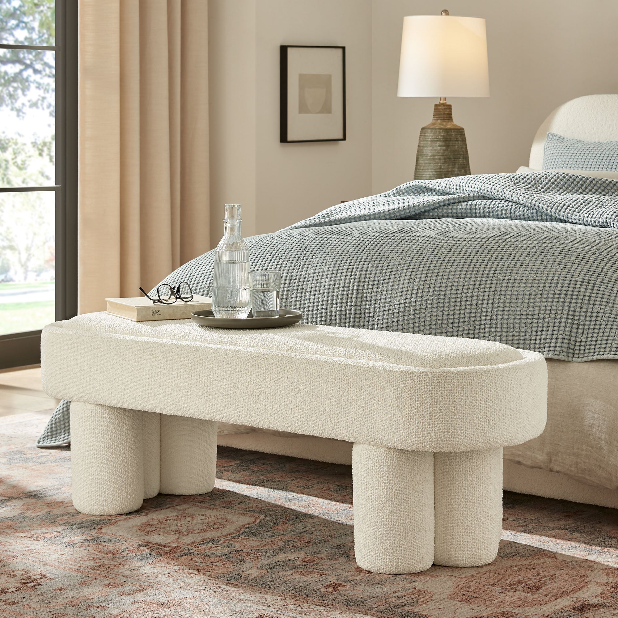 Modway Mossi 52-Inch Oval Boucle Fabric Bench