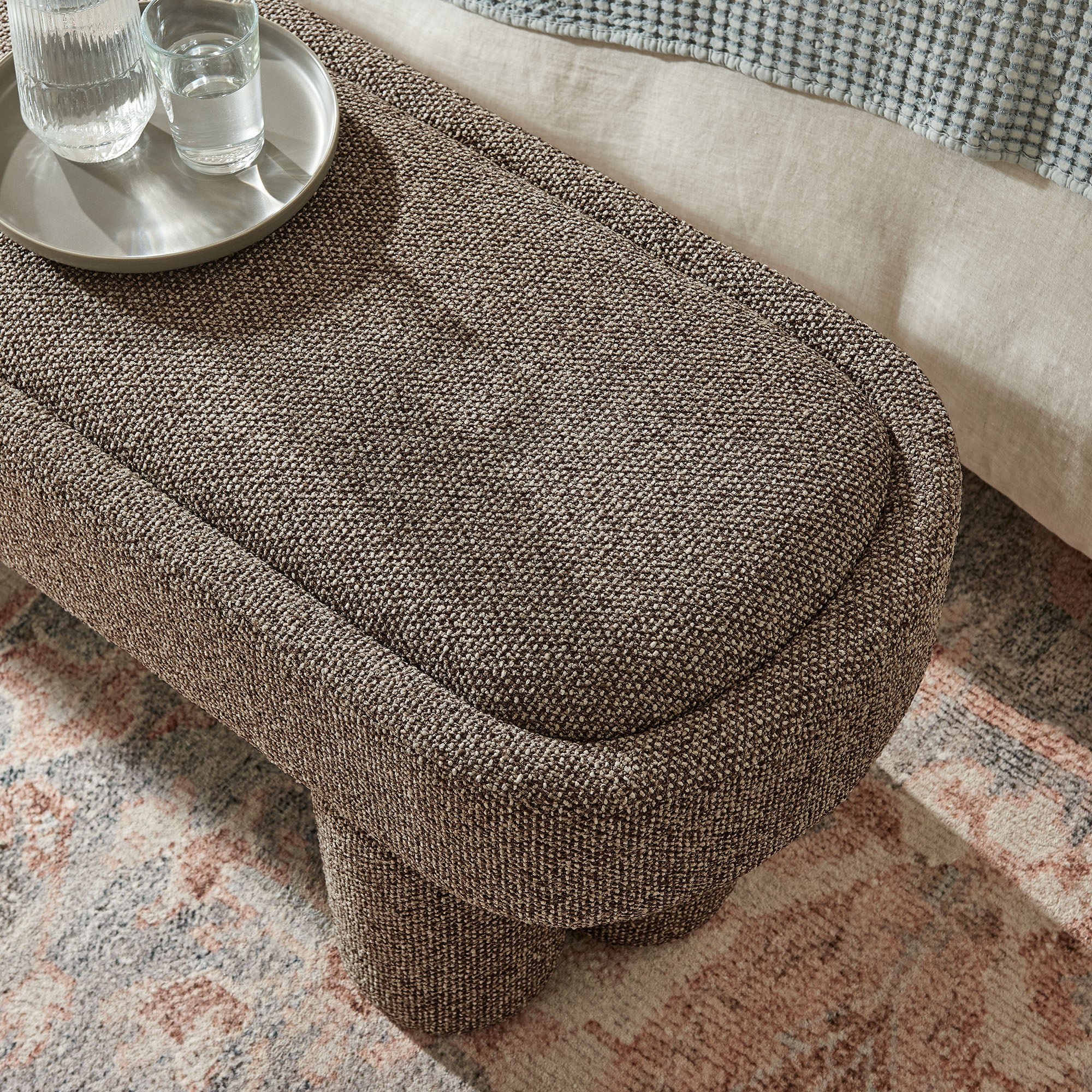 Modway Mossi 52-Inch Oval Boucle Fabric Bench