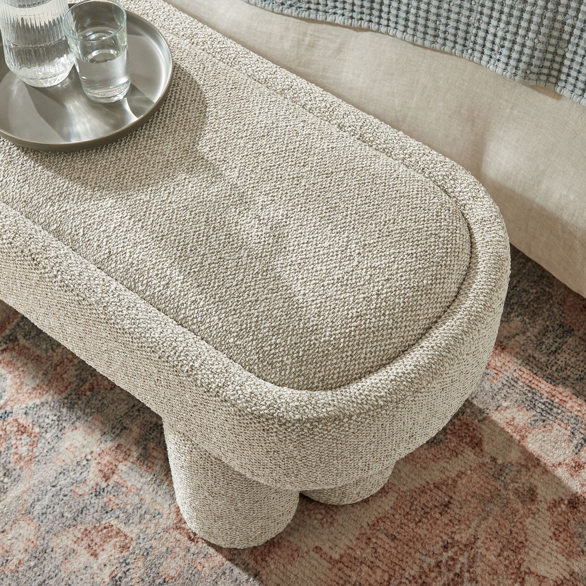 Modway EEI-7531 Mossi 52-Inch Oval Boucle Fabric Bench