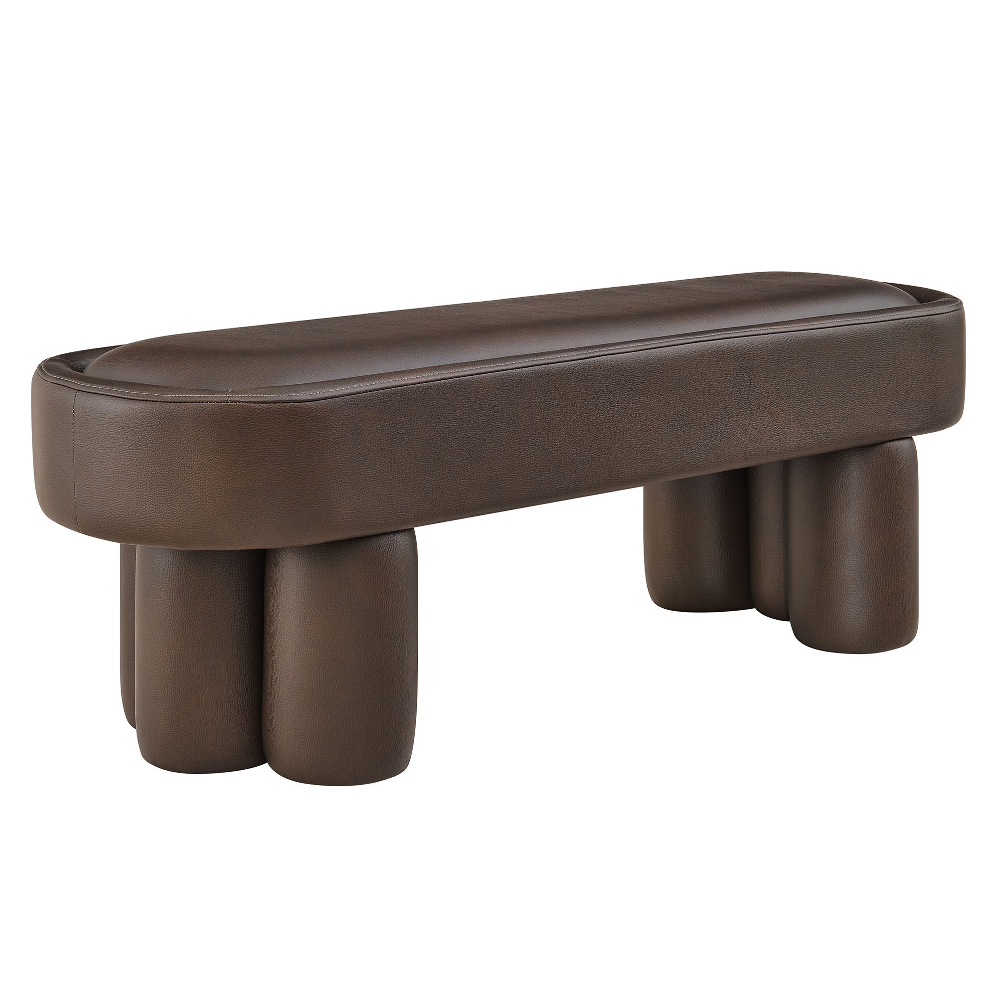 Modway Mossi 52-Inch Oval Vegan Leather Bench