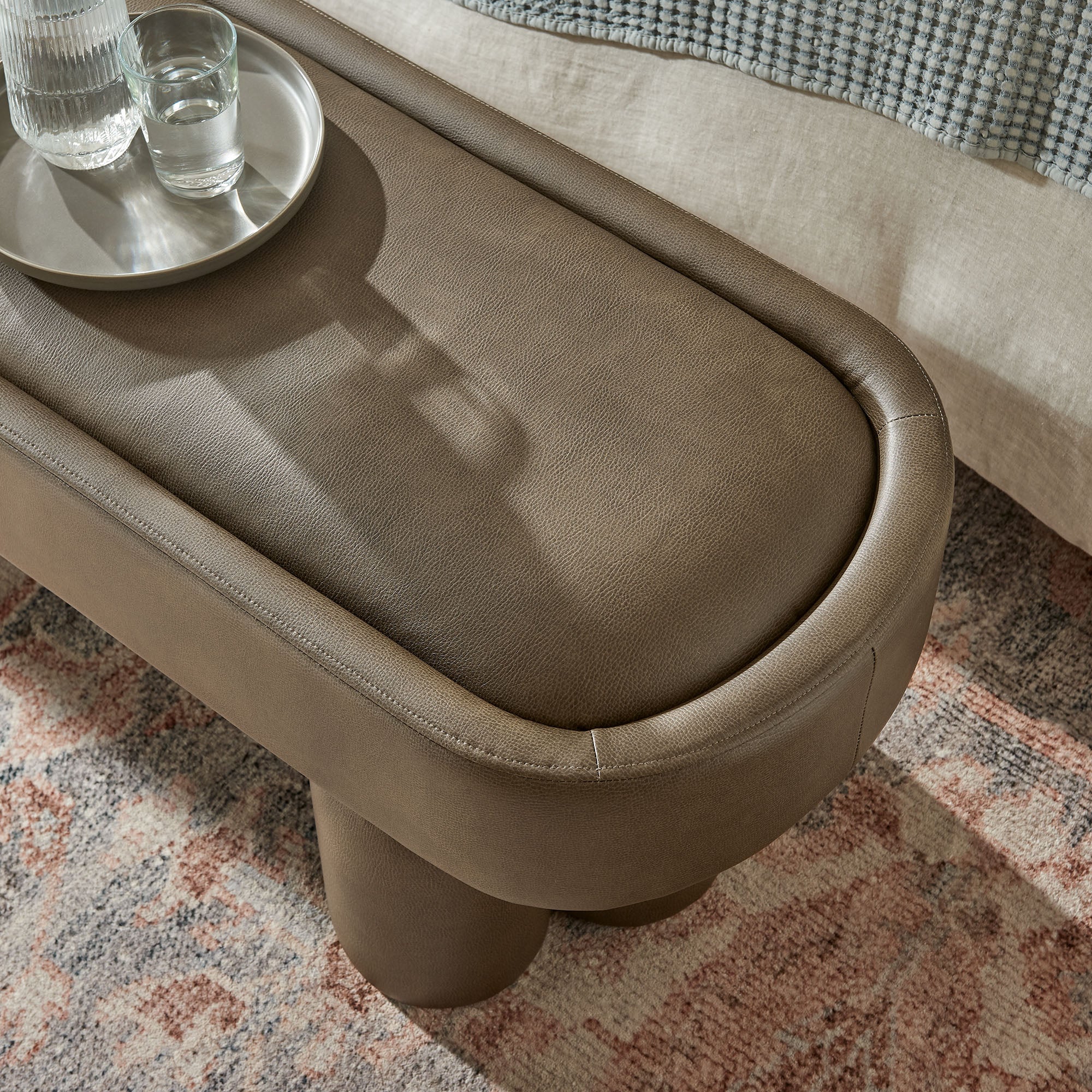 Modway EEI-7532 Mossi 52-Inch Oval Vegan Leather Bench