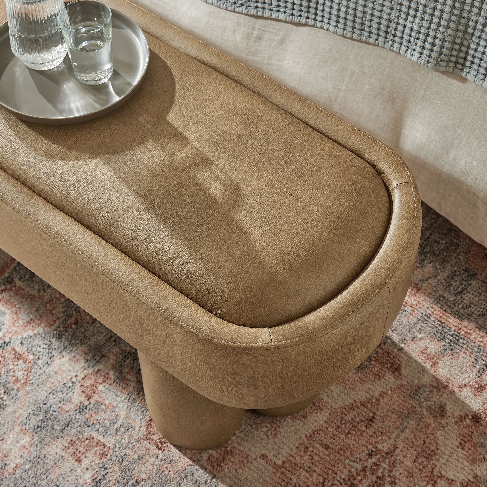 Modway EEI-7532 Mossi 52-Inch Oval Vegan Leather Bench