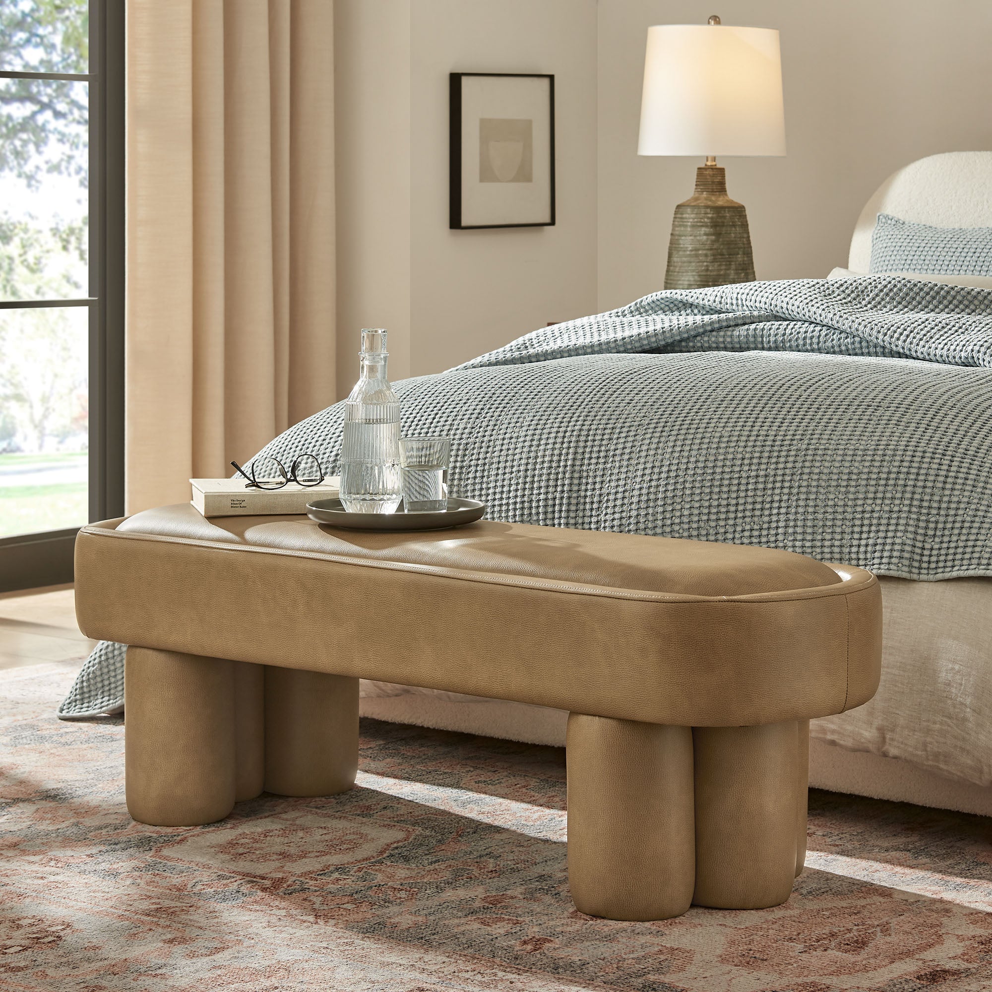 Modway Mossi 52-Inch Oval Vegan Leather Bench