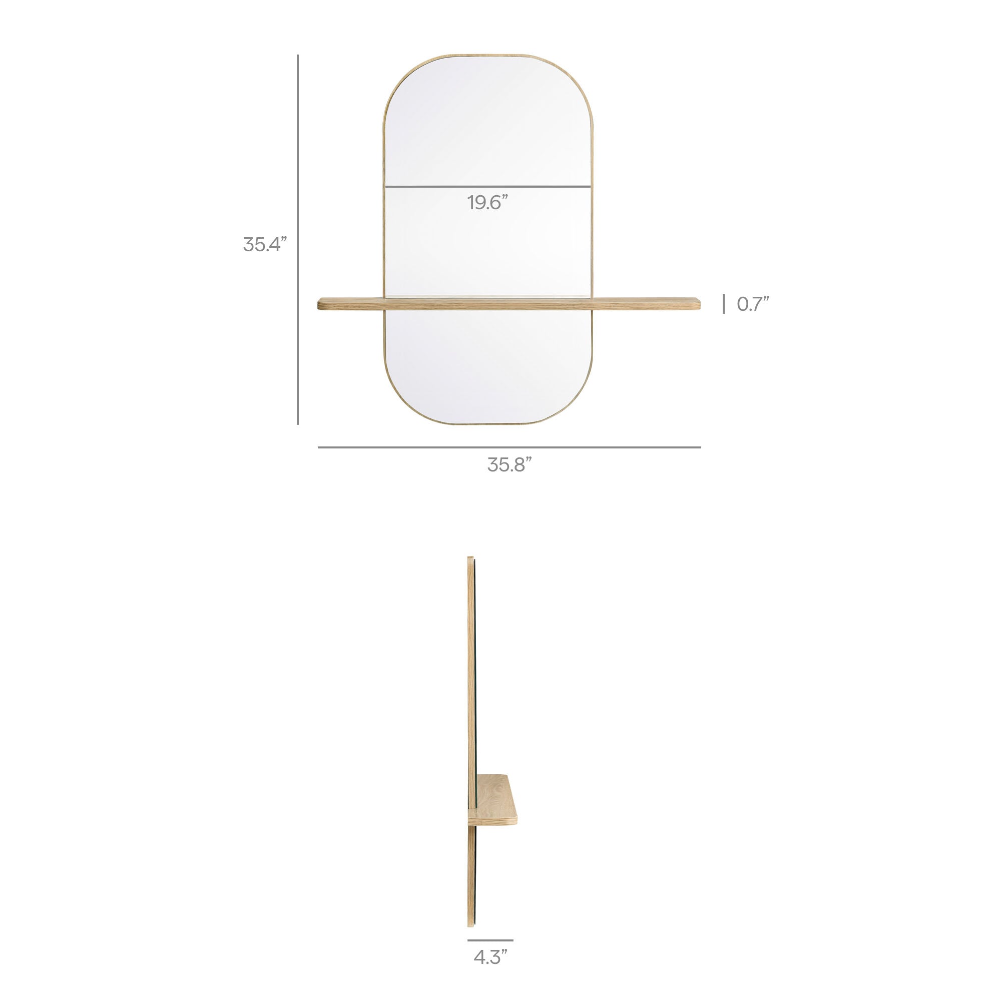 Modway EEI-7533 Solstice Large Oval Mirror