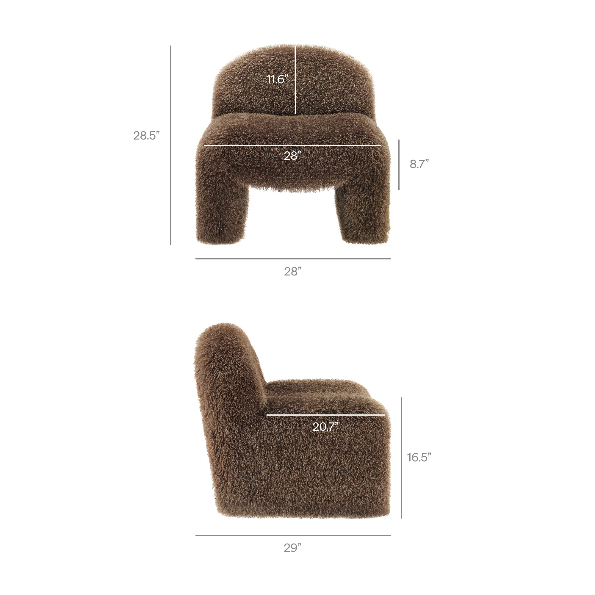 Modway EEI-7534 Mina Faux Fur Accent Chair