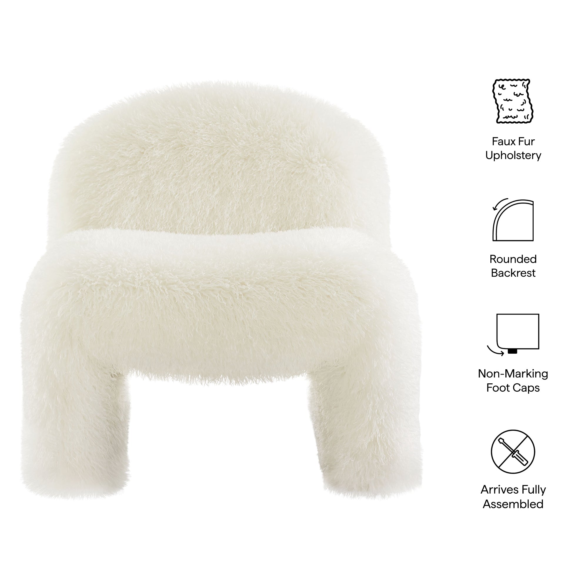 Modway EEI-7534 Mina Faux Fur Accent Chair