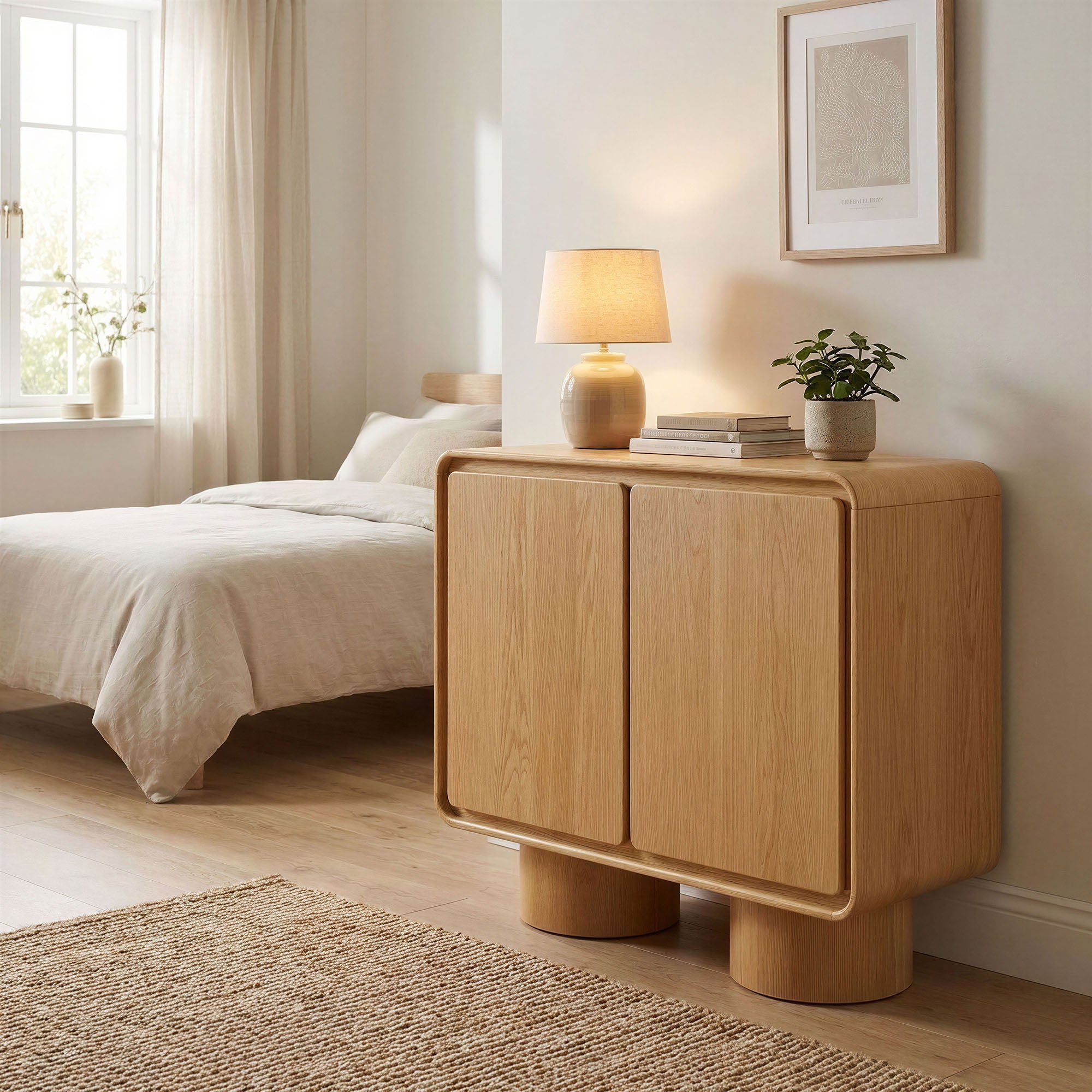 Modway EEI-7538 Lumo 2-Door Curved Wood Accent Cabinet