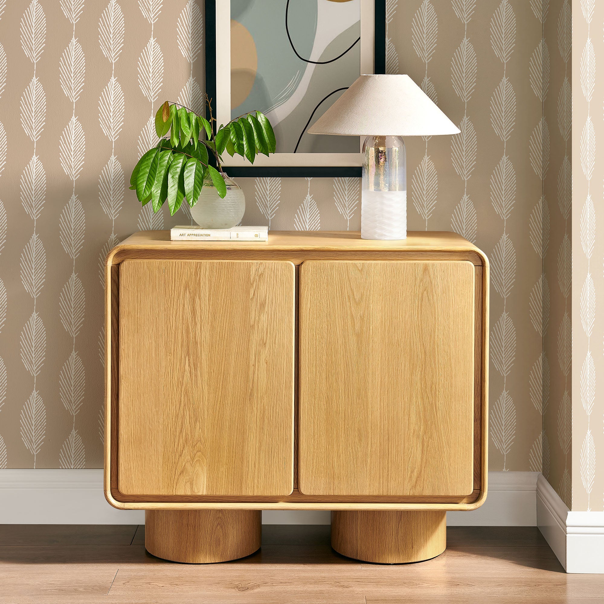 Modway EEI-7538 Lumo 2-Door Curved Wood Accent Cabinet