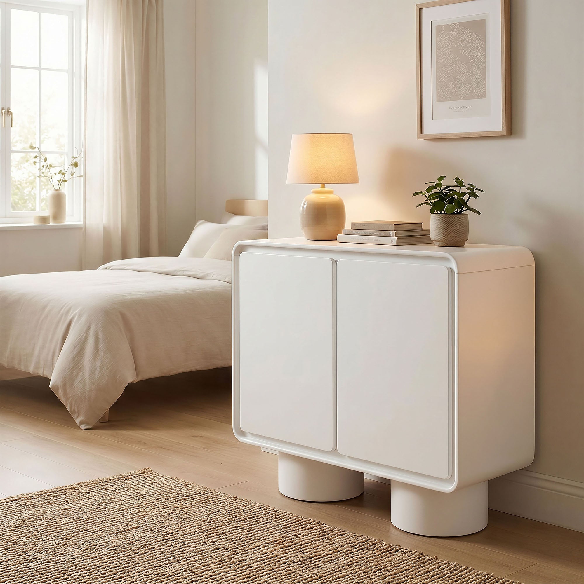 Modway EEI-7539 Lumo 2-Door Curved Wood Accent Cabinet