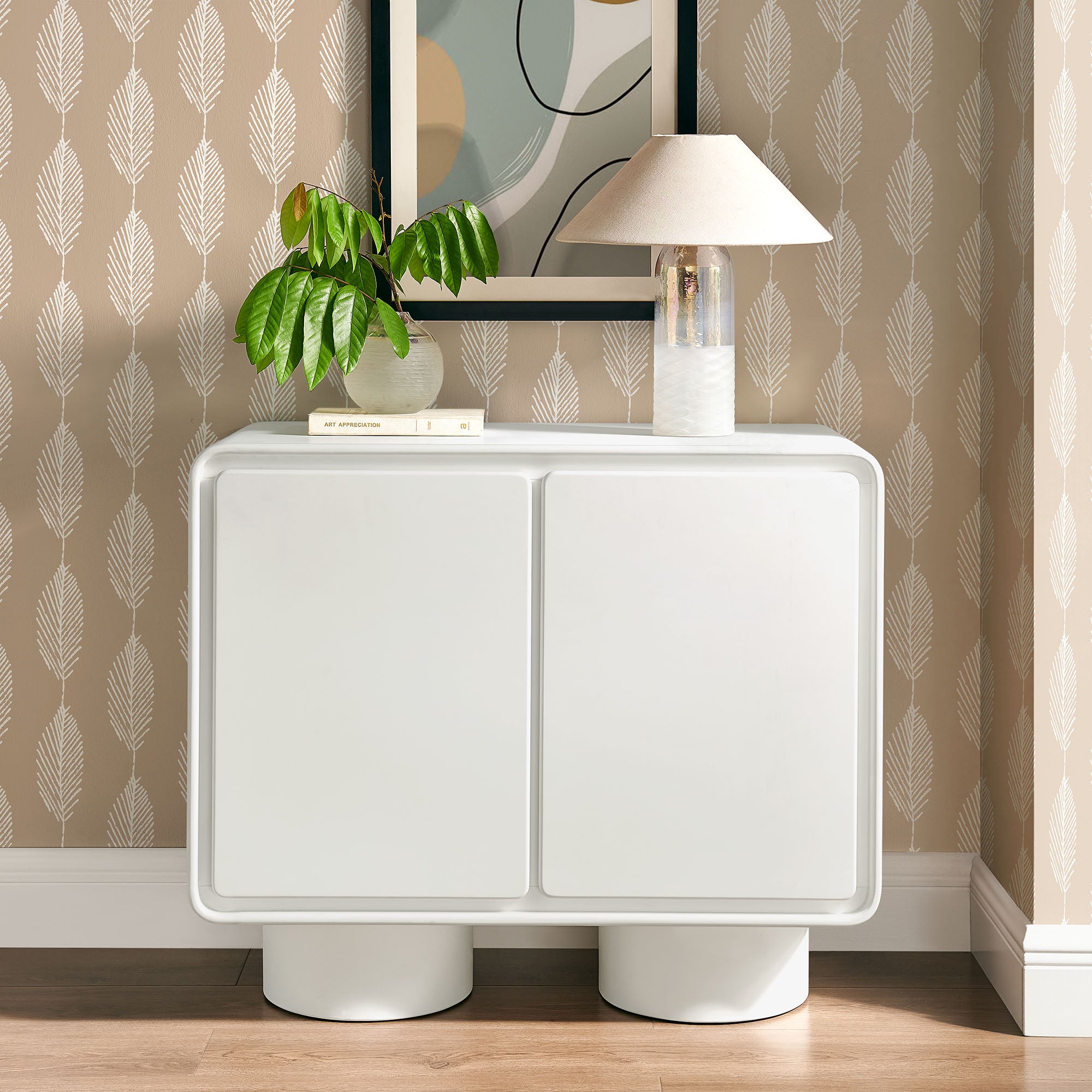 Modway EEI-7539 Lumo 2-Door Curved Wood Accent Cabinet