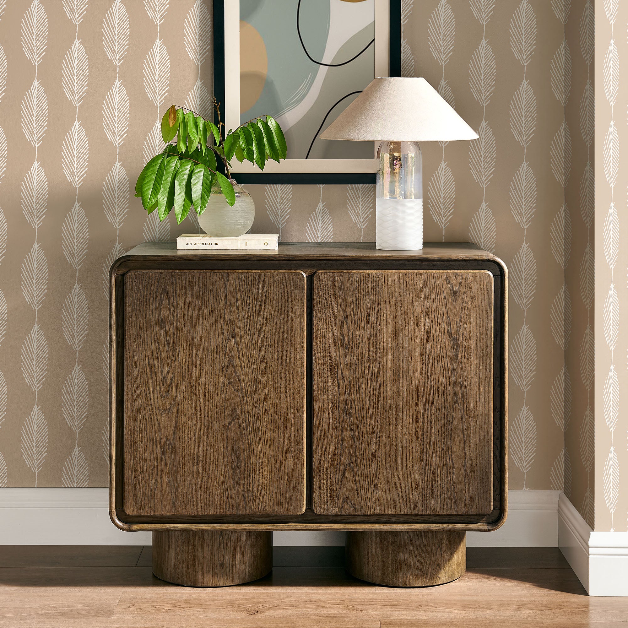 Modway EEI-7540 Lumo 2-Door Curved Wood Accent Cabinet