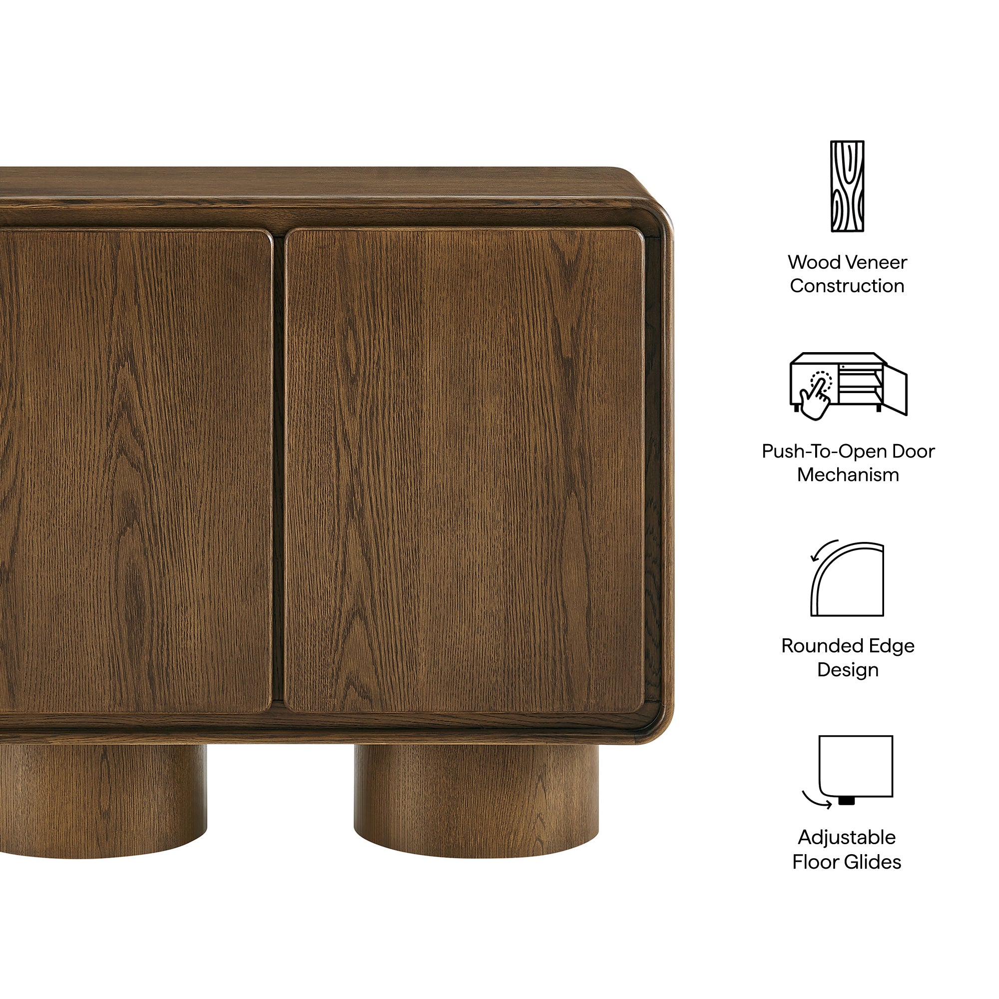 Modway EEI-7540 Lumo 2-Door Curved Wood Accent Cabinet