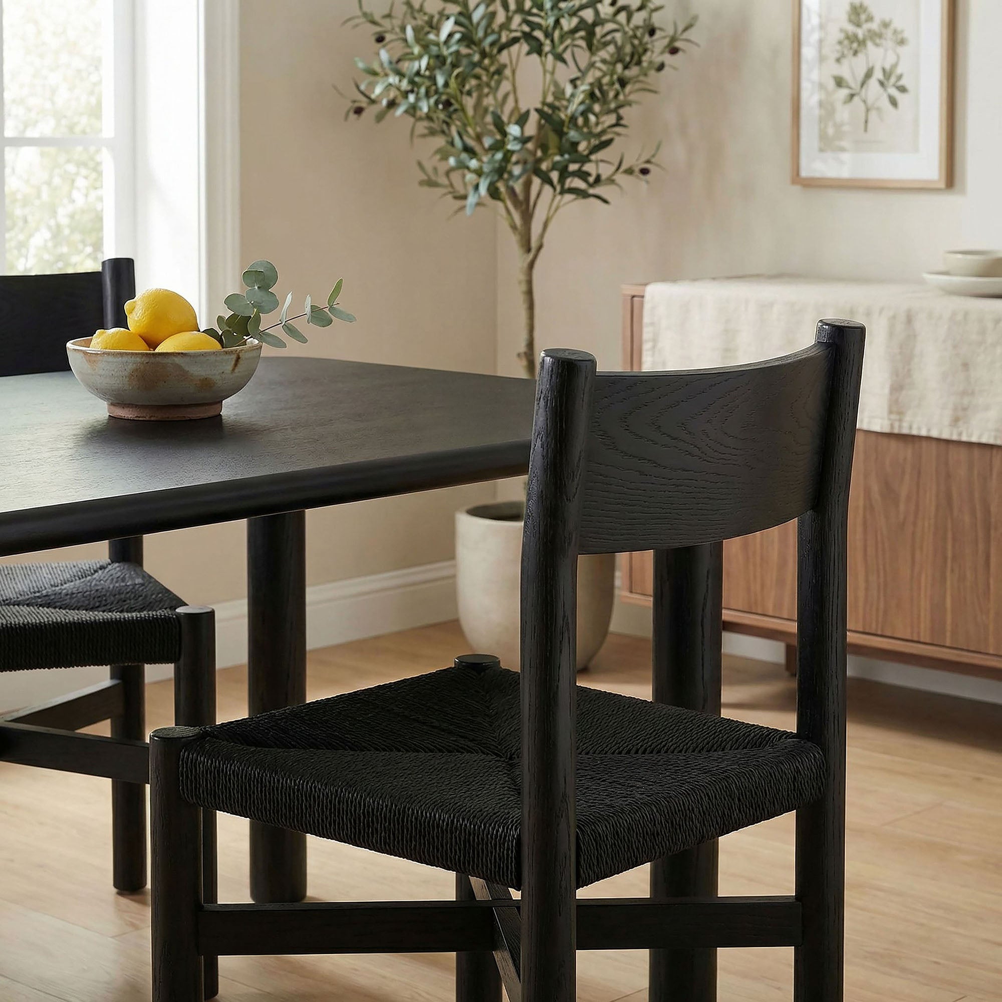 Modway Alvia Oak Wood Dining Side Chair With Woven Seat EEI-7541