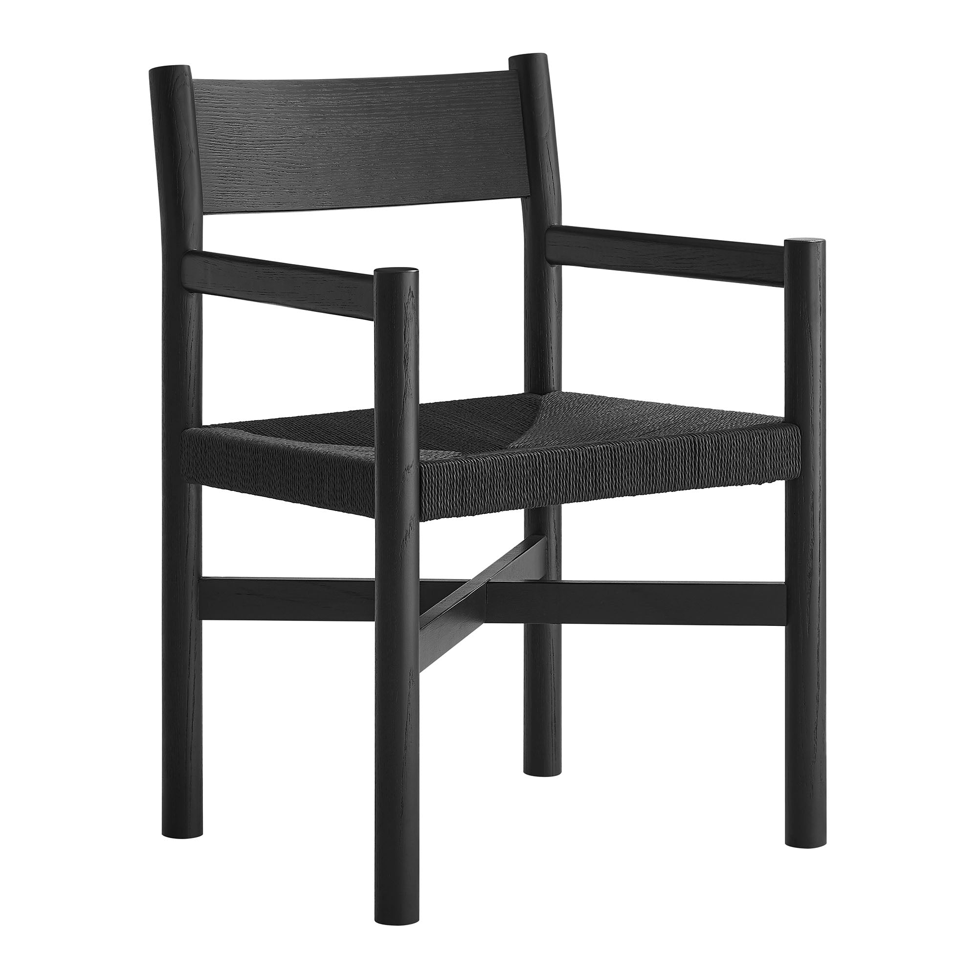 Modway Alvia Oak Wood Dining Armchairs With Woven Seats Set of 2 EEI-7542
