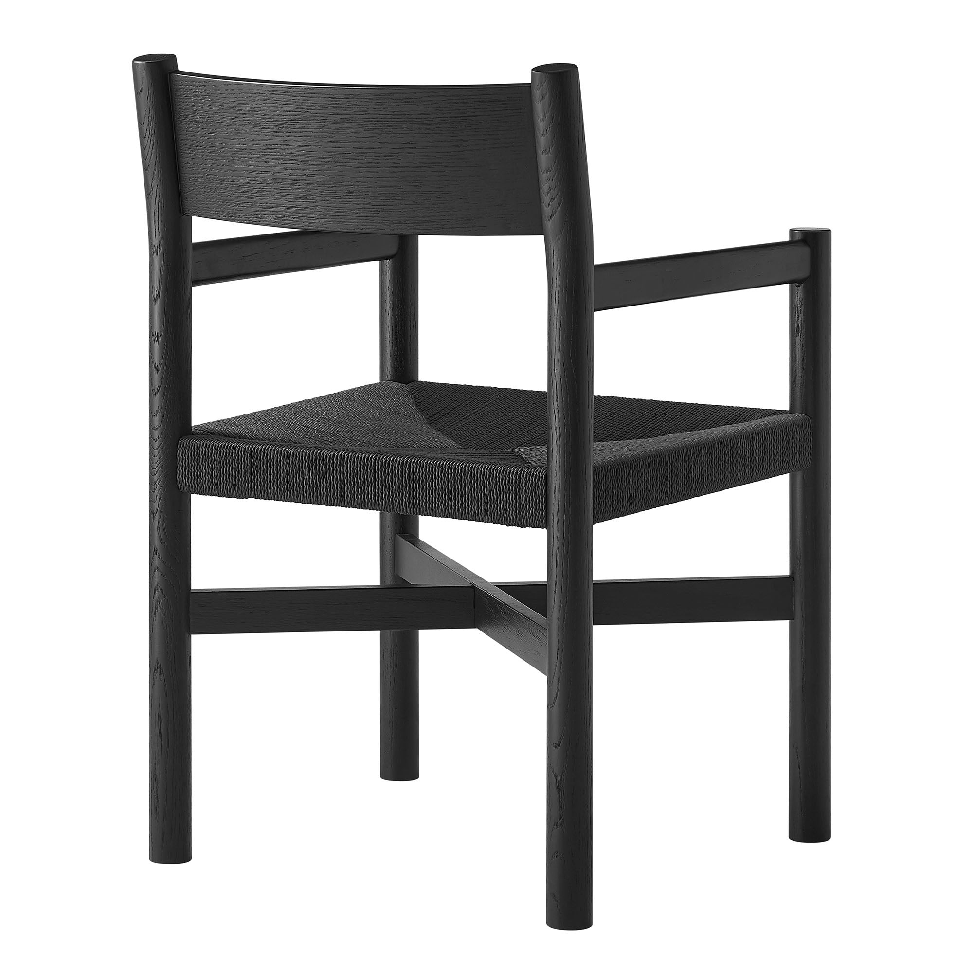 Modway Alvia Oak Wood Dining Armchairs With Woven Seats Set of 2 EEI-7542