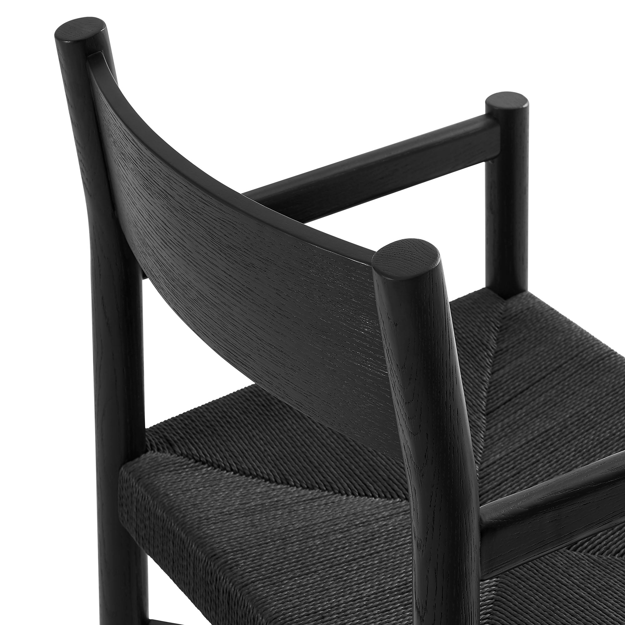 Modway Alvia Oak Wood Dining Armchairs With Woven Seats Set of 2 EEI-7542