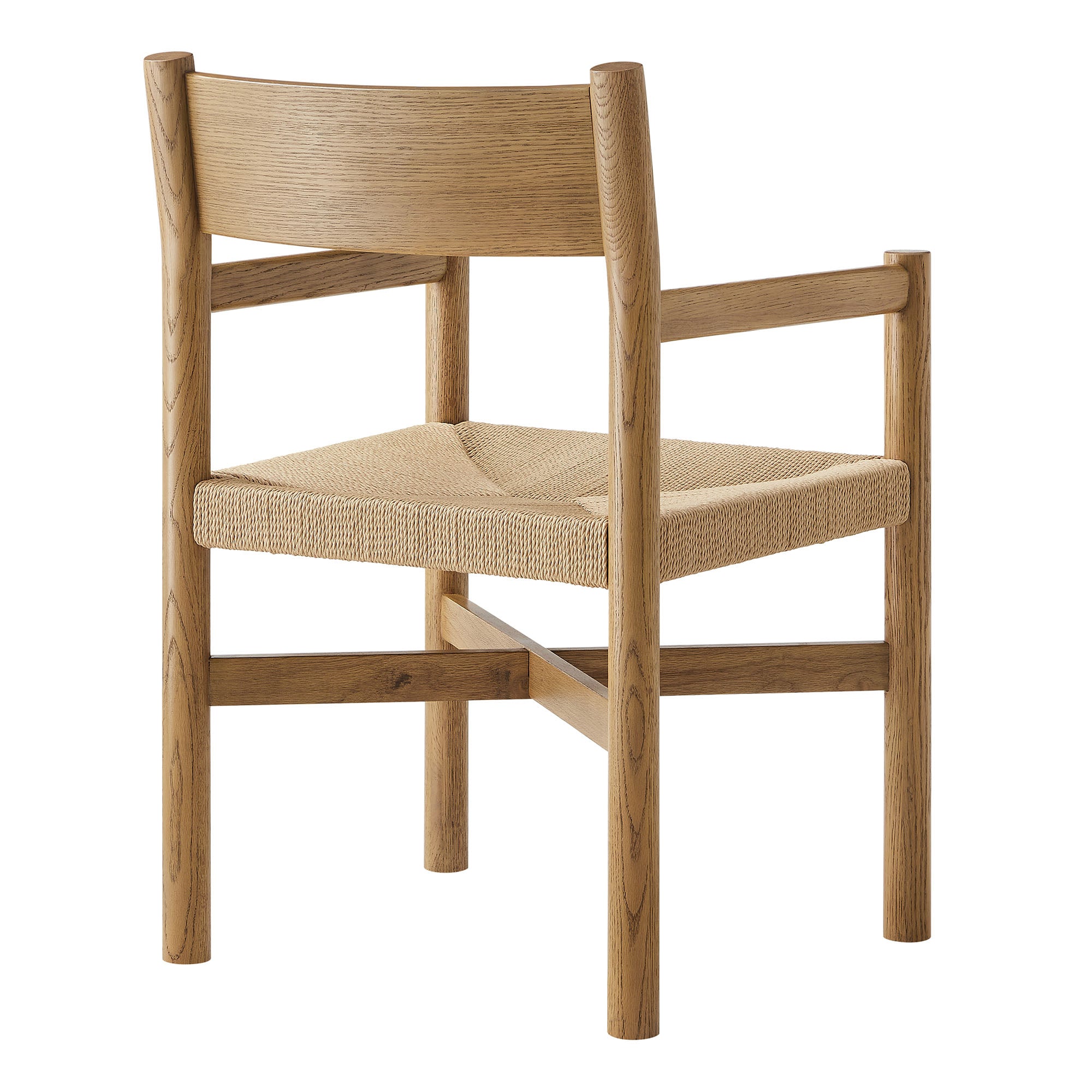 Modway Alvia Oak Wood Dining Armchairs With Woven Seats Set of 2 EEI-7542