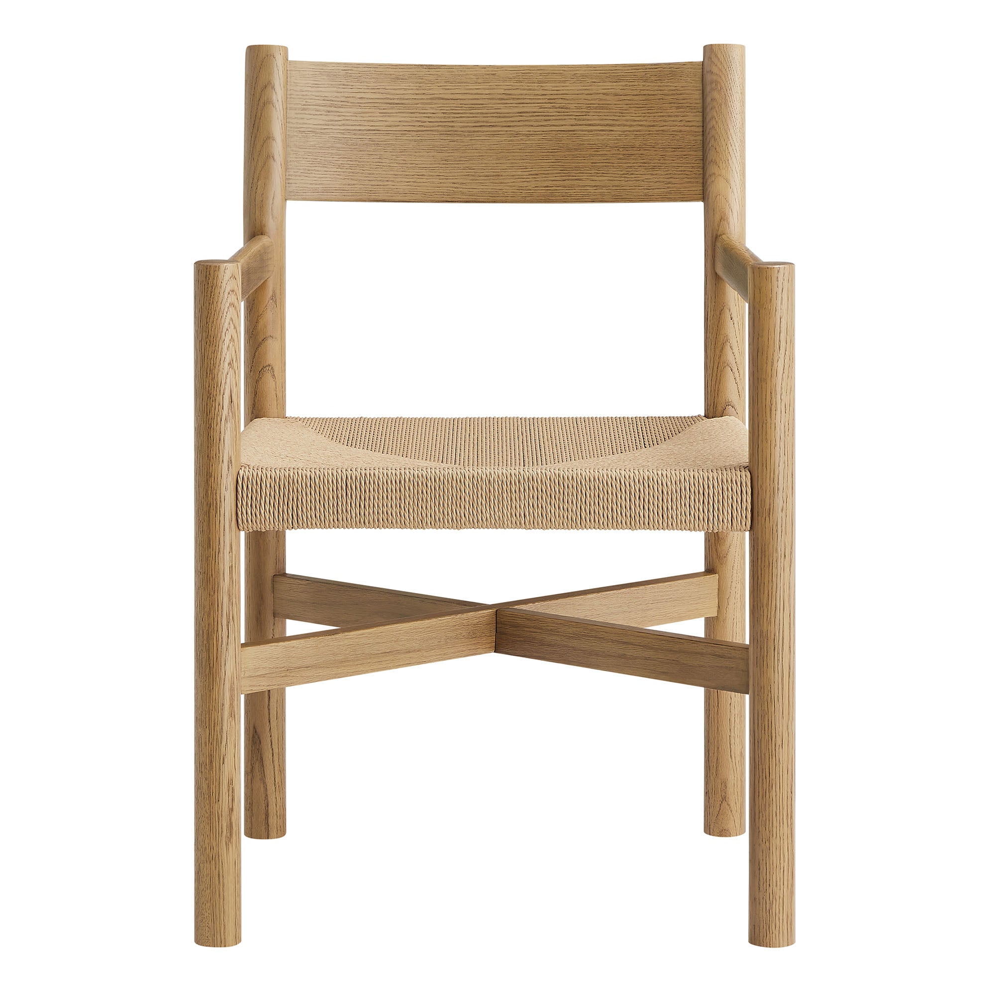 Modway Alvia Oak Wood Dining Armchairs With Woven Seats Set of 2 EEI-7542