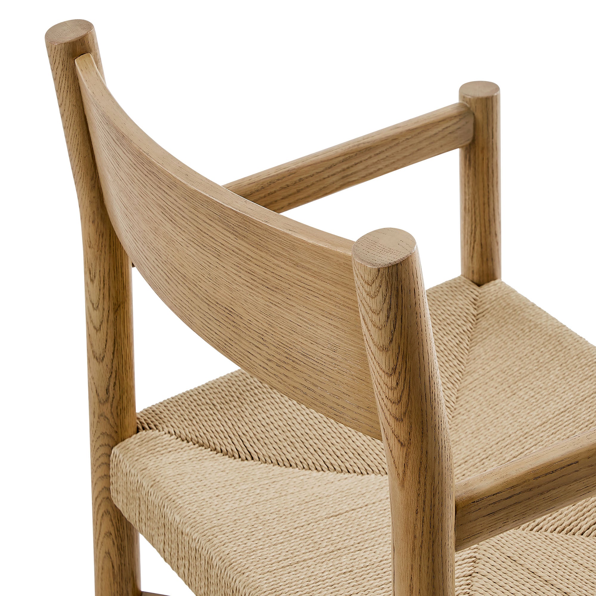 Modway Alvia Oak Wood Dining Armchairs With Woven Seats Set of 2 EEI-7542