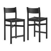 Modway Alvia Oak Wood Counter Stools With Woven Seats Set of 2 EEI-7543