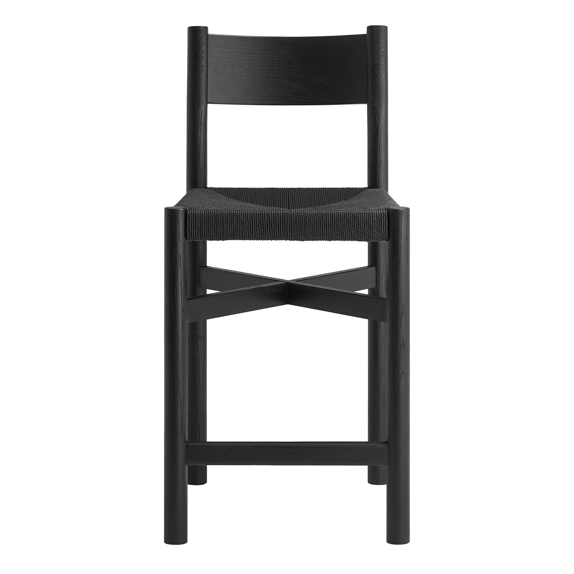 Modway Alvia Oak Wood Counter Stools With Woven Seats Set of 2 EEI-7543
