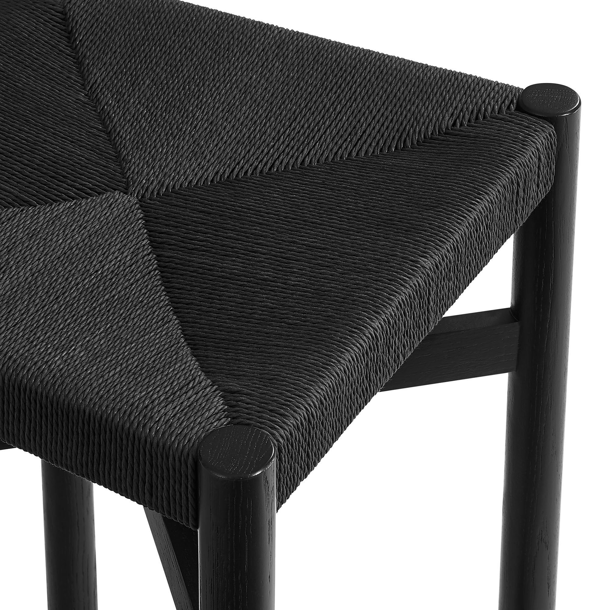 Modway Alvia Oak Wood Counter Stools With Woven Seats Set of 2 EEI-7543