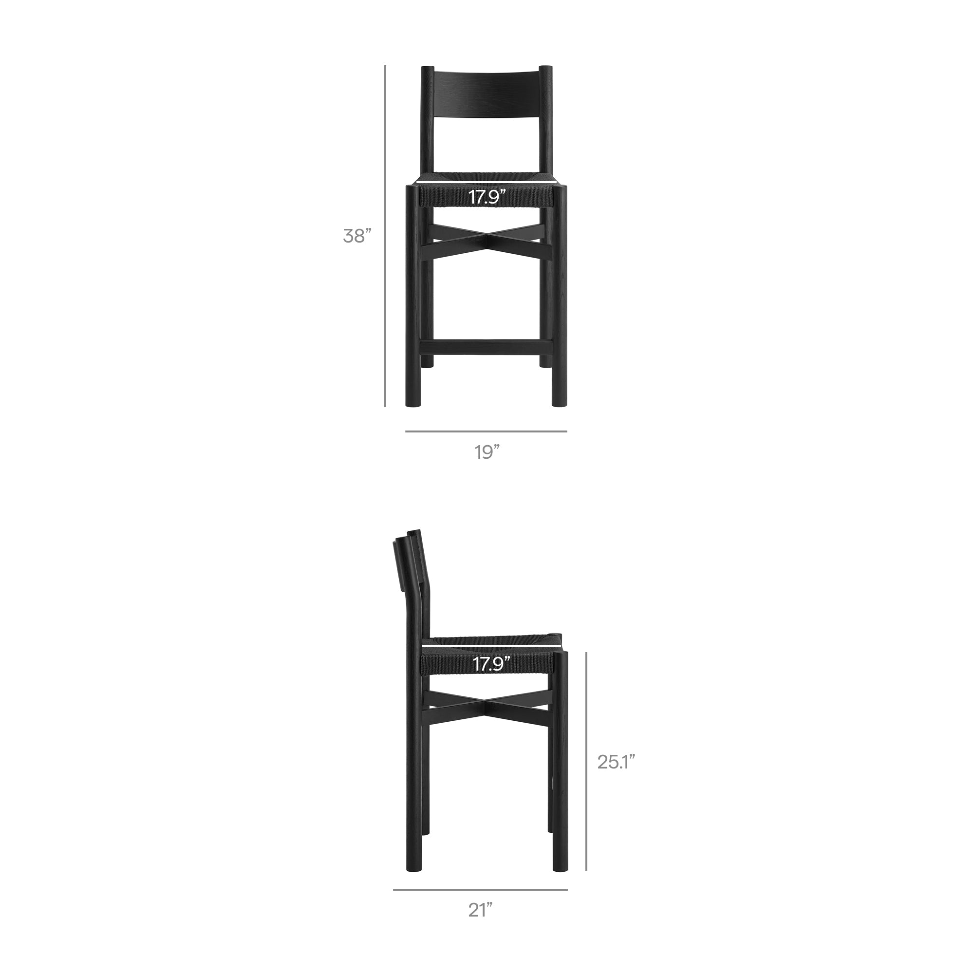 Modway Alvia Oak Wood Counter Stools With Woven Seats Set of 2 EEI-7543