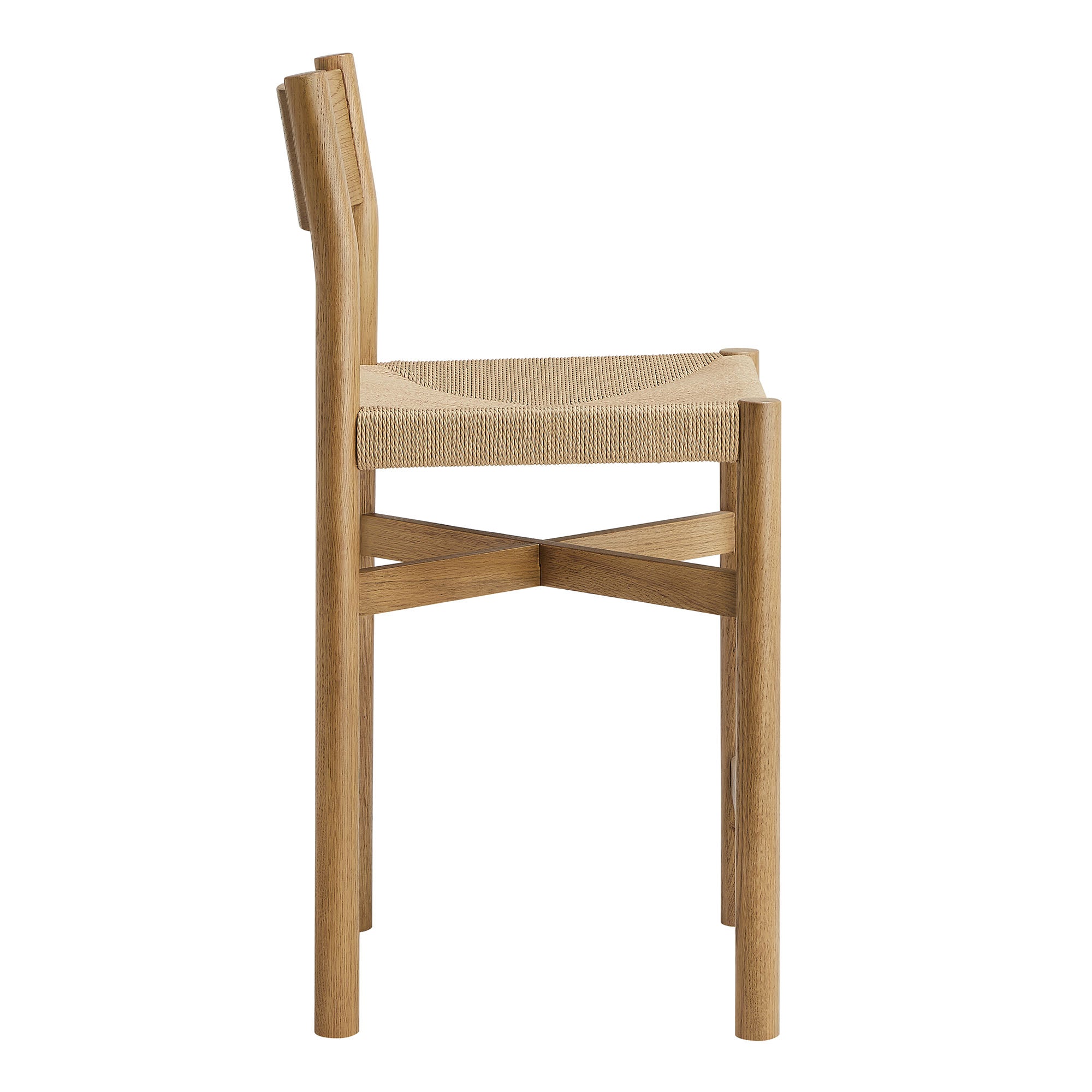 Modway Alvia Oak Wood Counter Stools With Woven Seats Set of 2 EEI-7543