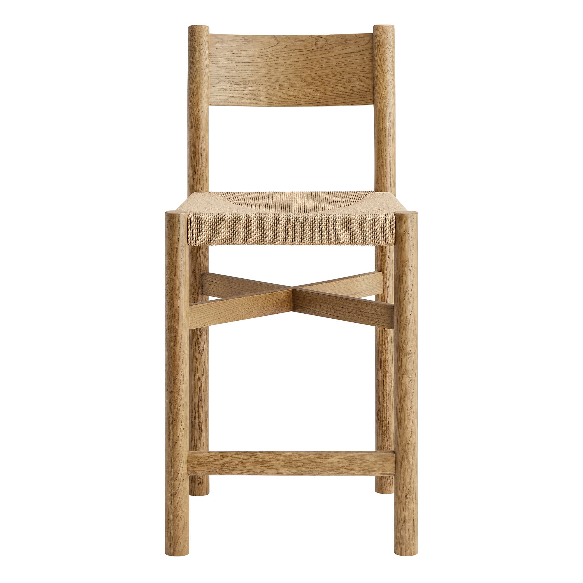 Modway Alvia Oak Wood Counter Stools With Woven Seats Set of 2 EEI-7543
