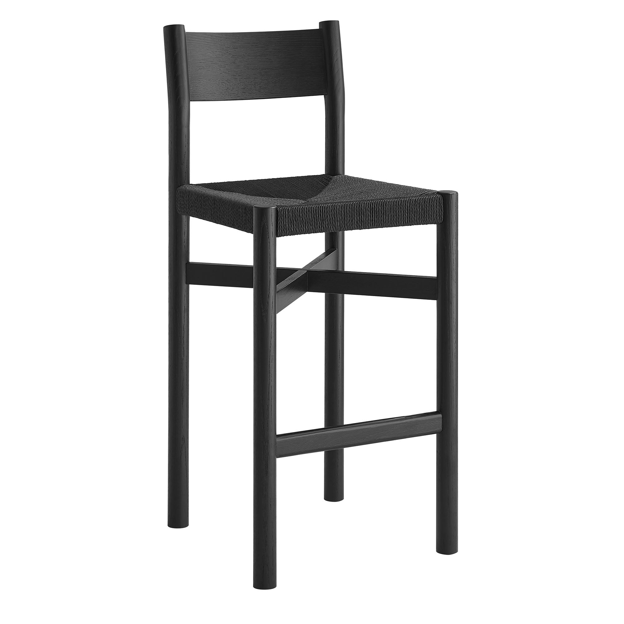 Modway Alvia Oak Wood Bar Stools With Woven Seats Set of 2 EEI-7544