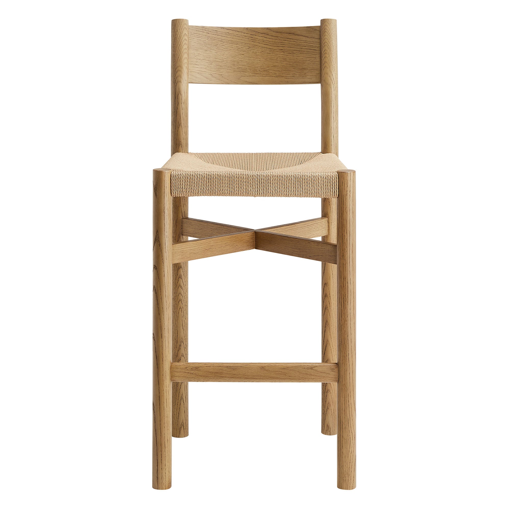 Modway Alvia Oak Wood Bar Stools With Woven Seats Set of 2 EEI-7544