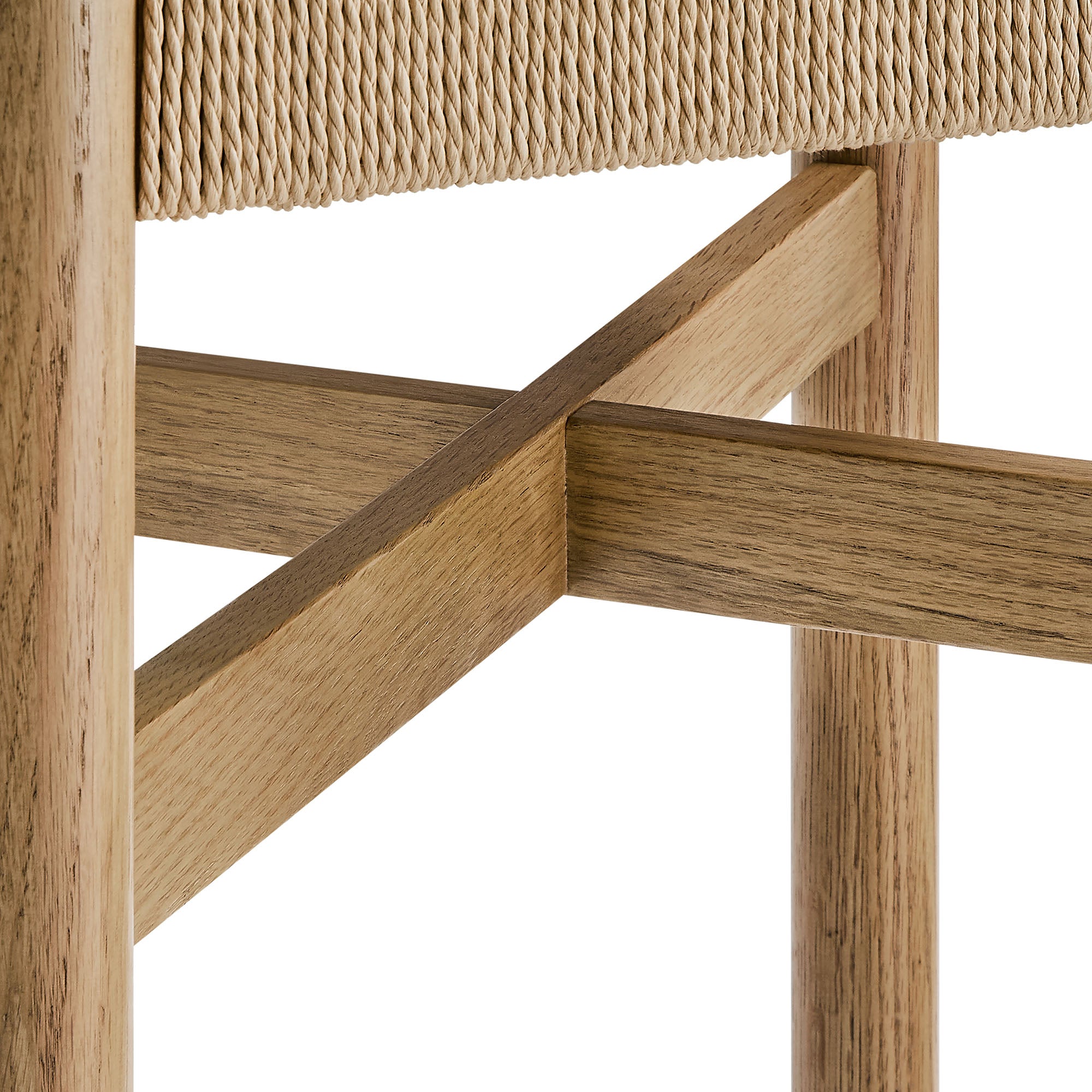Modway Alvia Oak Wood Bar Stools With Woven Seats Set of 2 EEI-7544