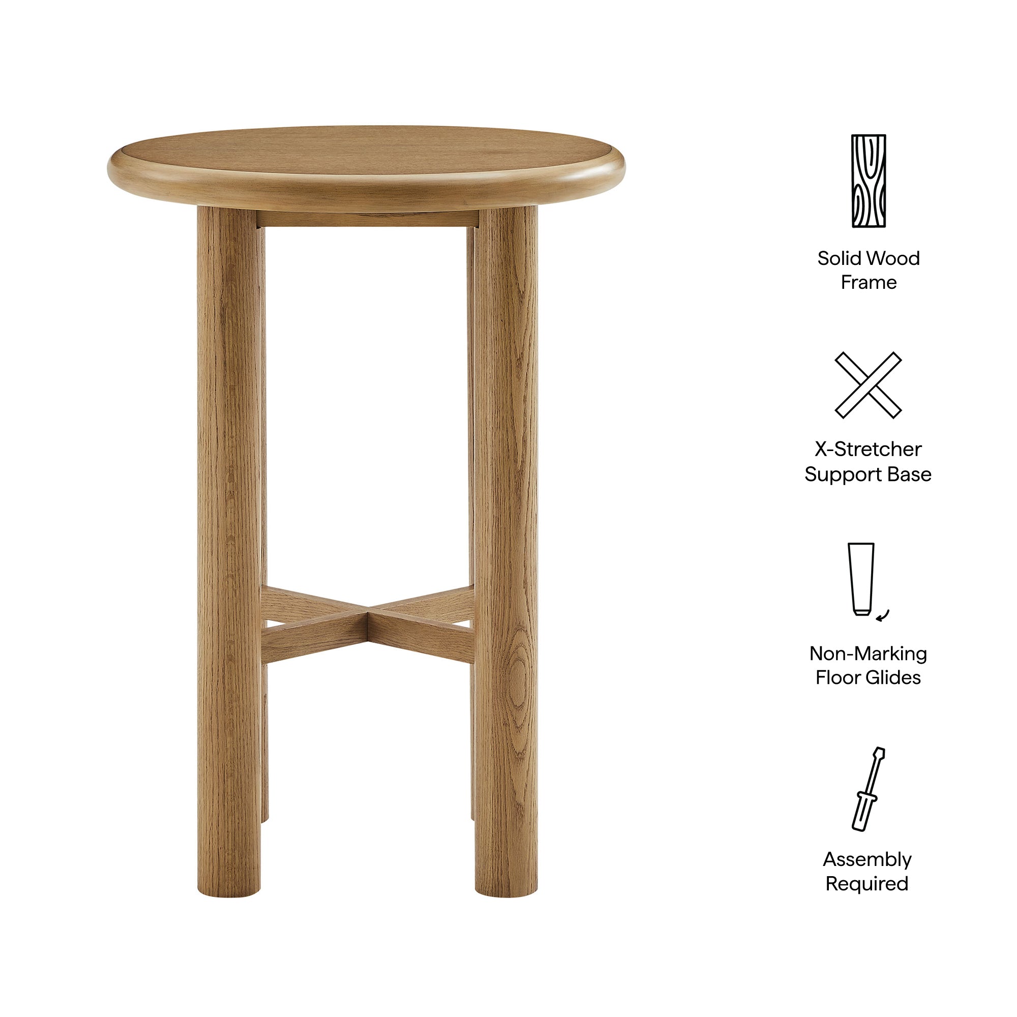 Modway Alvia Round 30" Oak Wood Bar Table EEI-7545