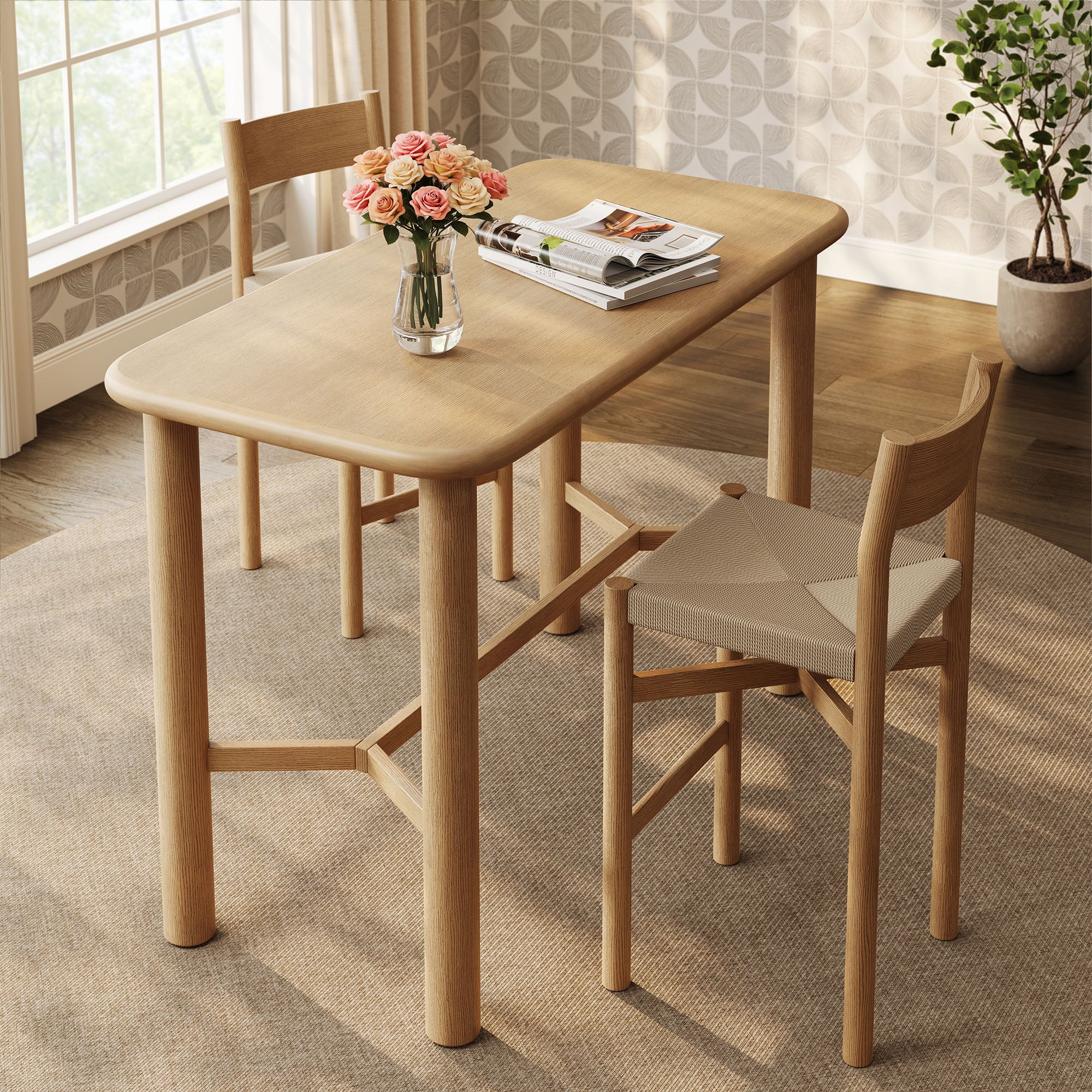 Modway Alvia Rectangular 60" Oak Wood Bar Table EEI-7546