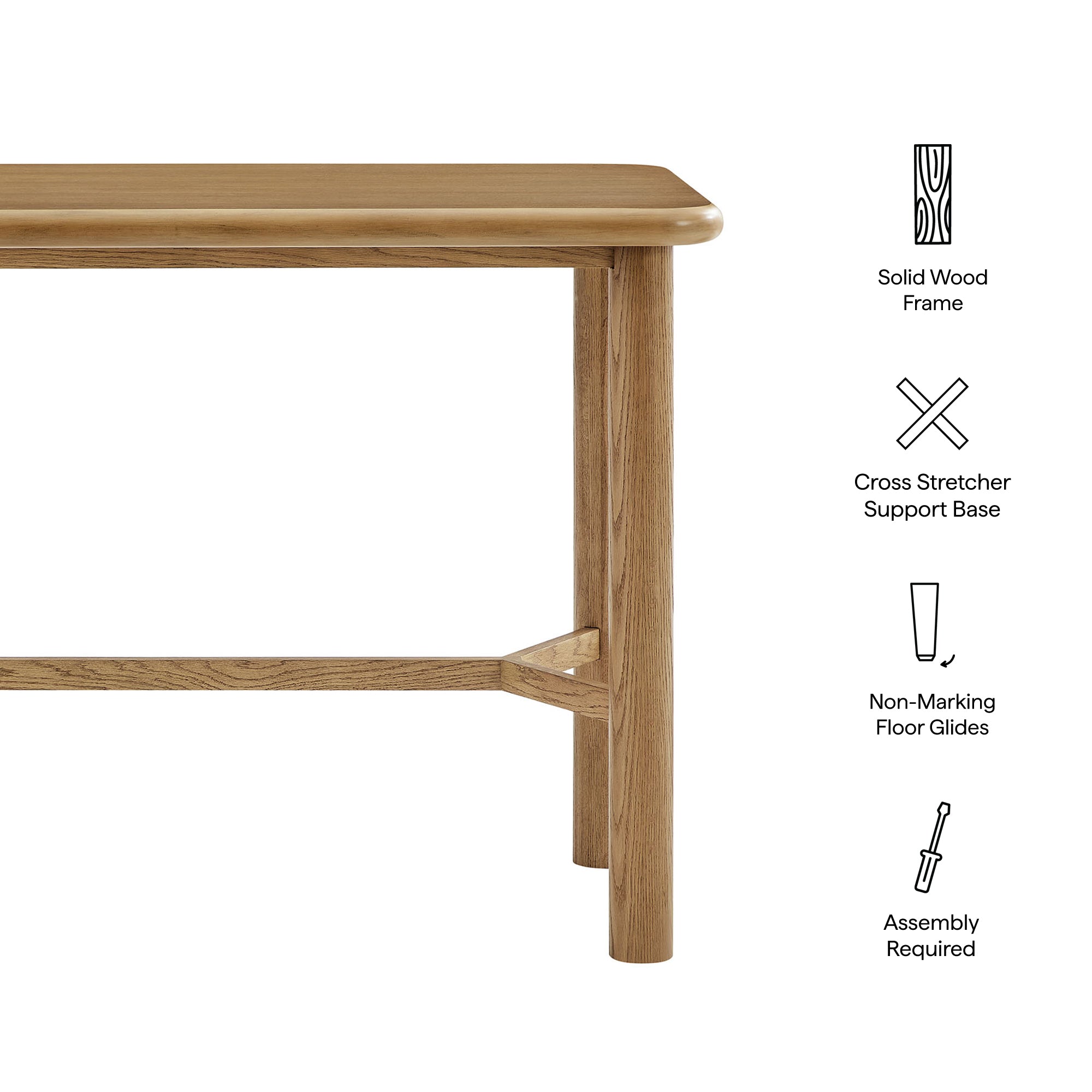 Modway Alvia Rectangular 60" Oak Wood Bar Table EEI-7546