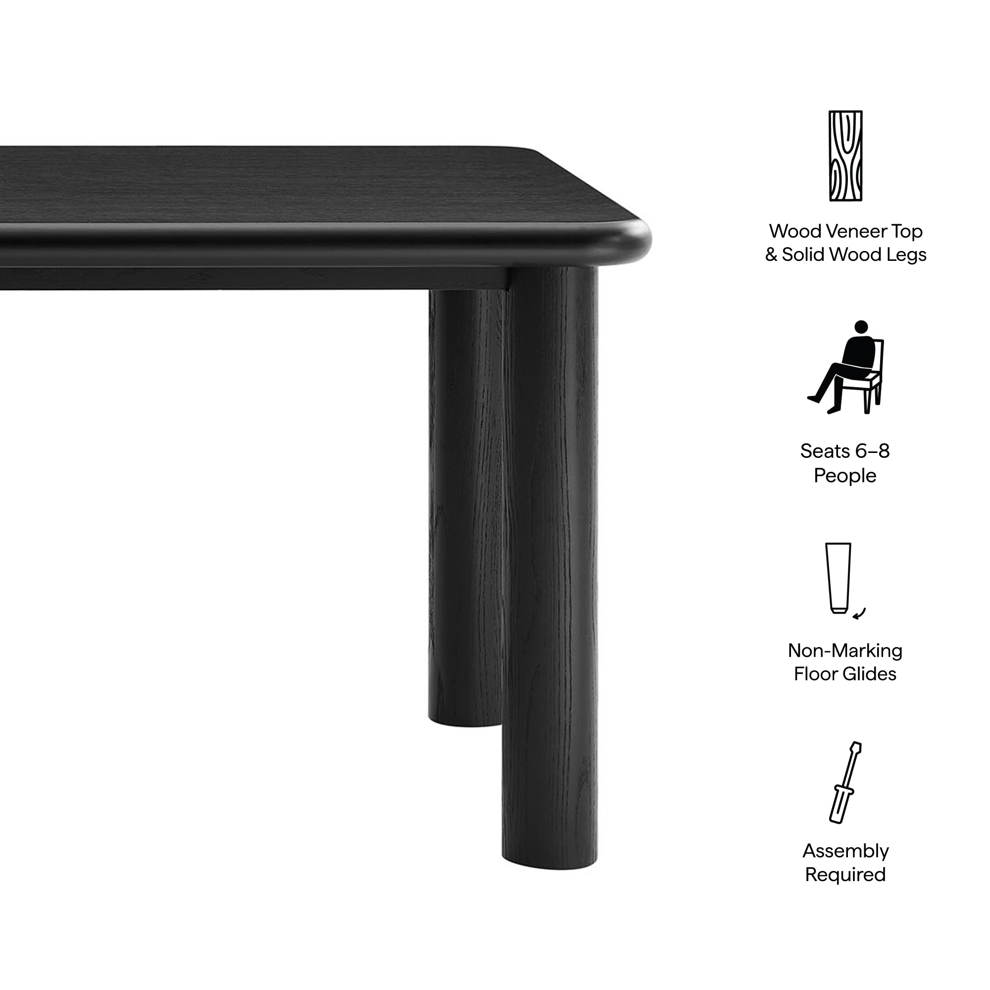 Modway Alvia 72" Rectangular Oak Wood Dining Table EEI-7548
