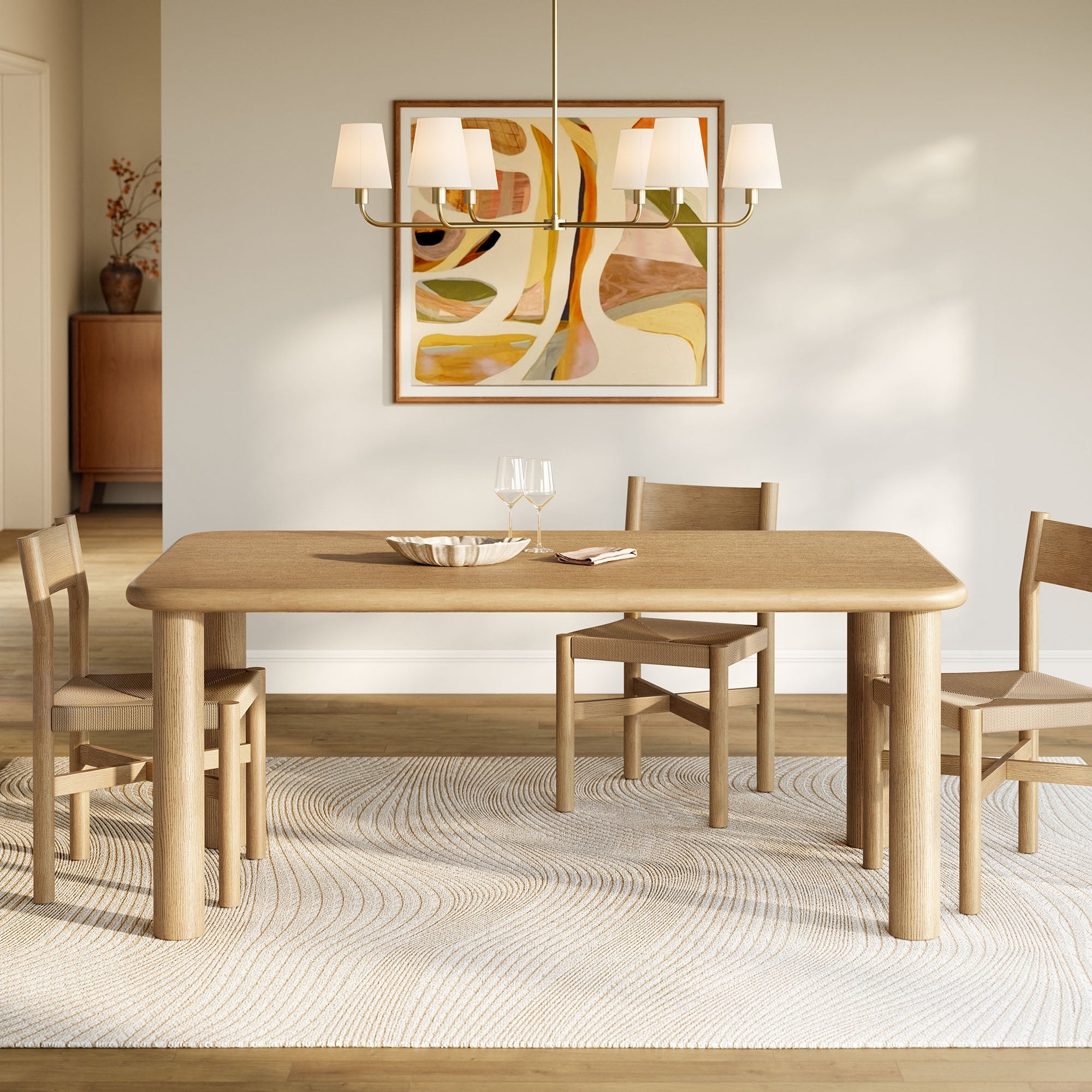 Modway Alvia 72" Rectangular Oak Wood Dining Table EEI-7548