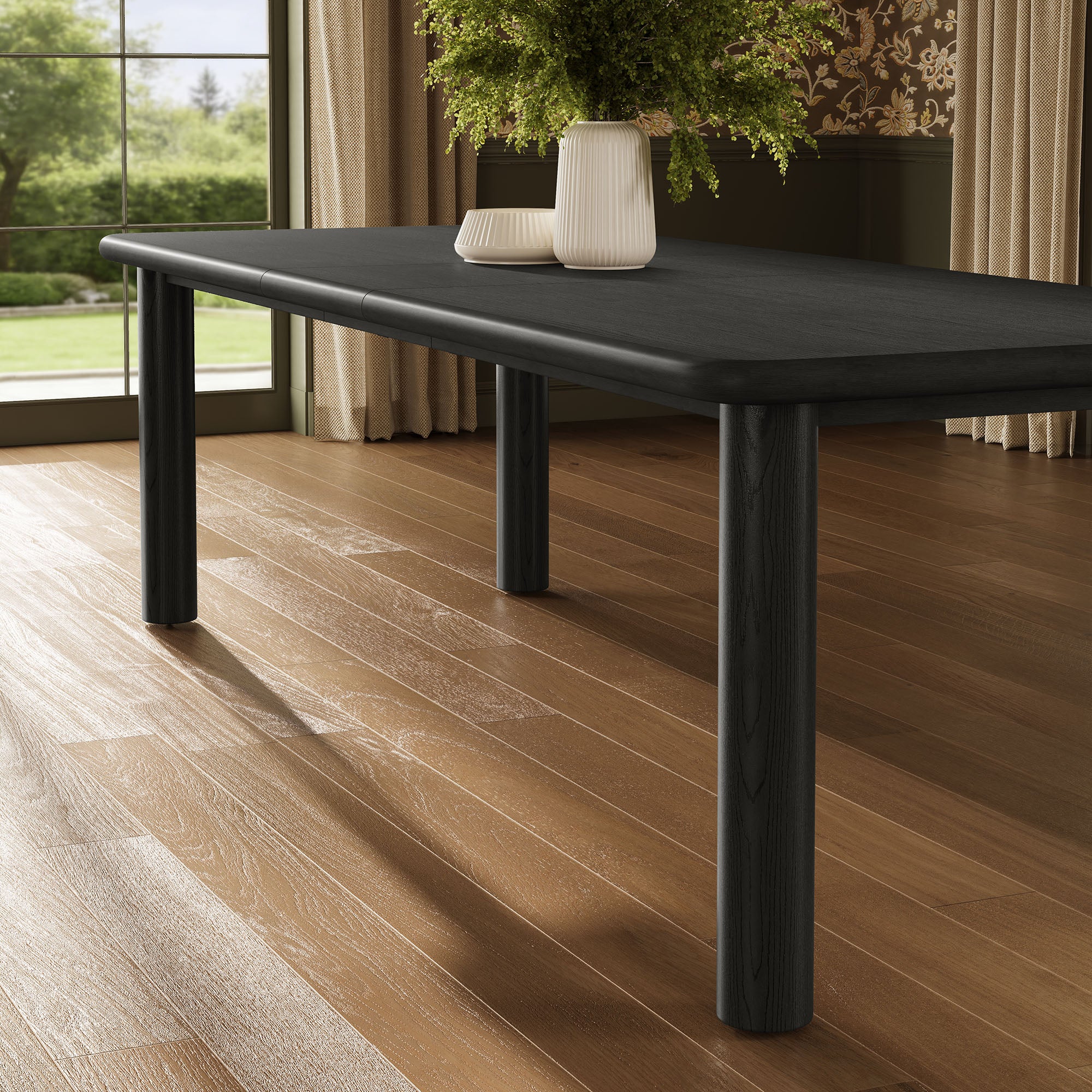 Modway Alvia 86"-105" Extendable Rectangular Oak Wood Dining Table EEI-7549