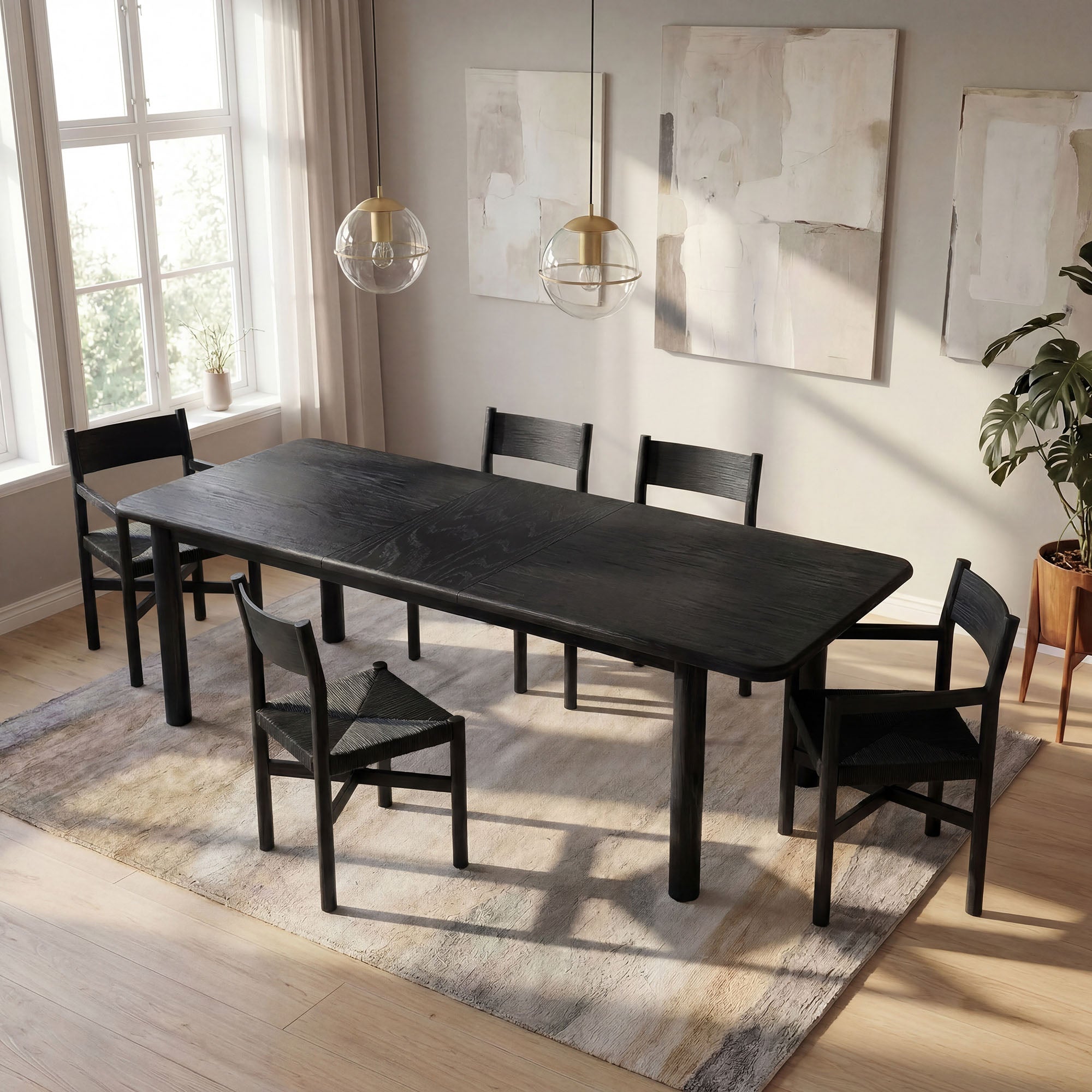 Modway Alvia 86"-105" Extendable Rectangular Oak Wood Dining Table EEI-7549
