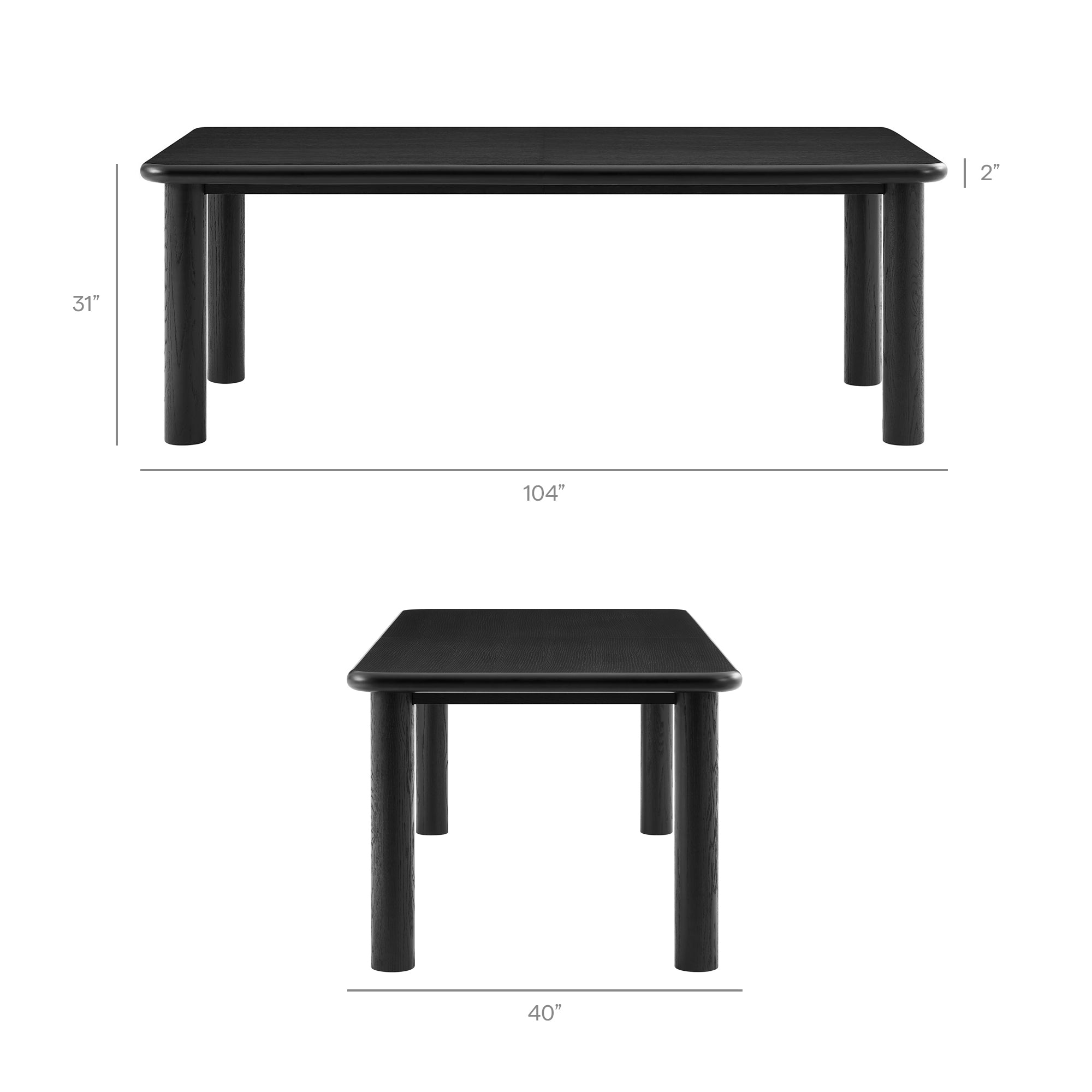 Modway Alvia 86"-105" Extendable Rectangular Oak Wood Dining Table EEI-7549