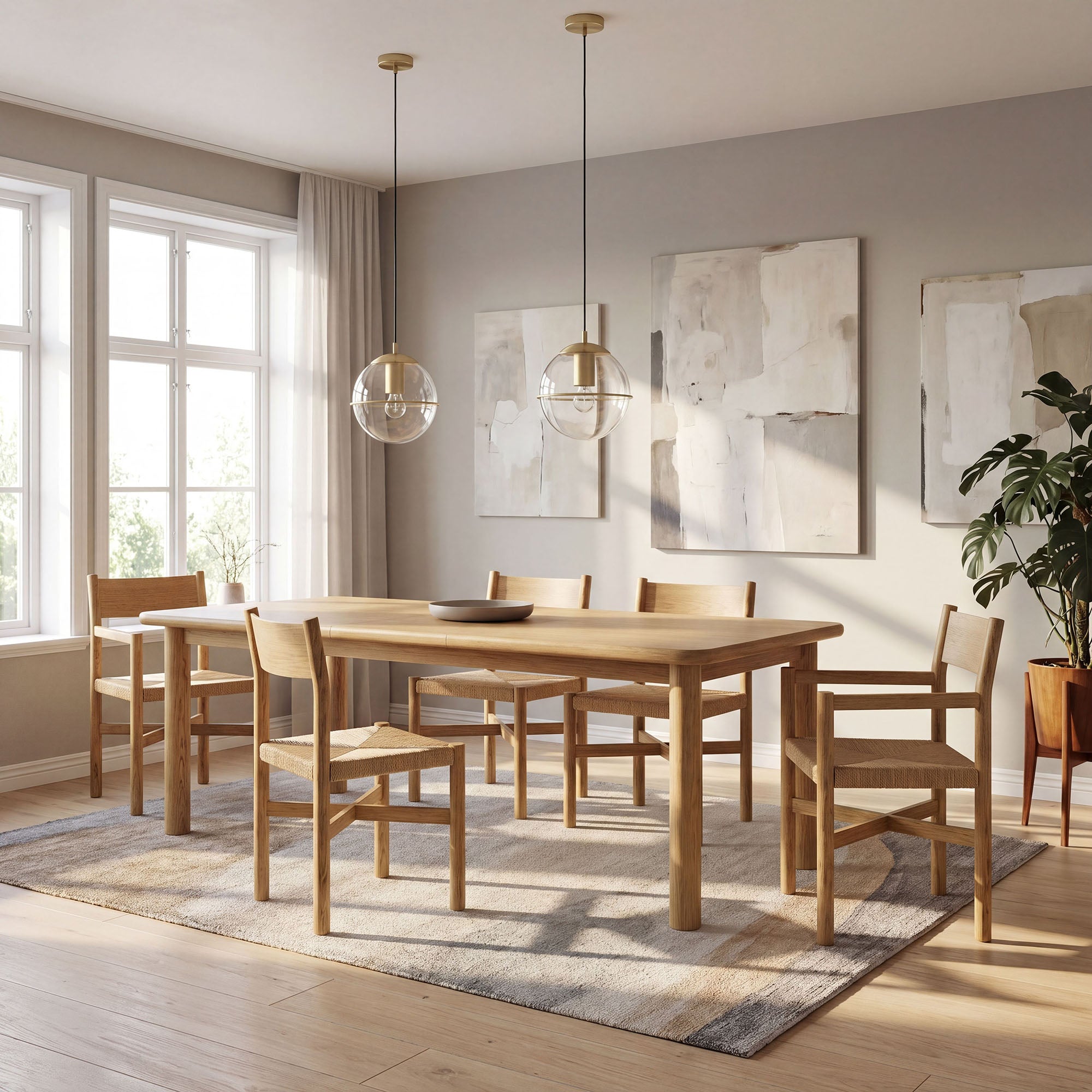 Modway Alvia 86"-105" Extendable Rectangular Oak Wood Dining Table EEI-7549