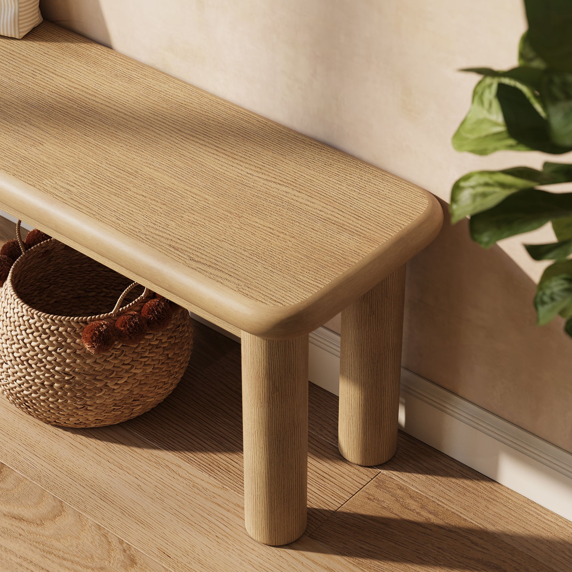 Modway Alvia 58" Oak Wood Bench EEI-7550