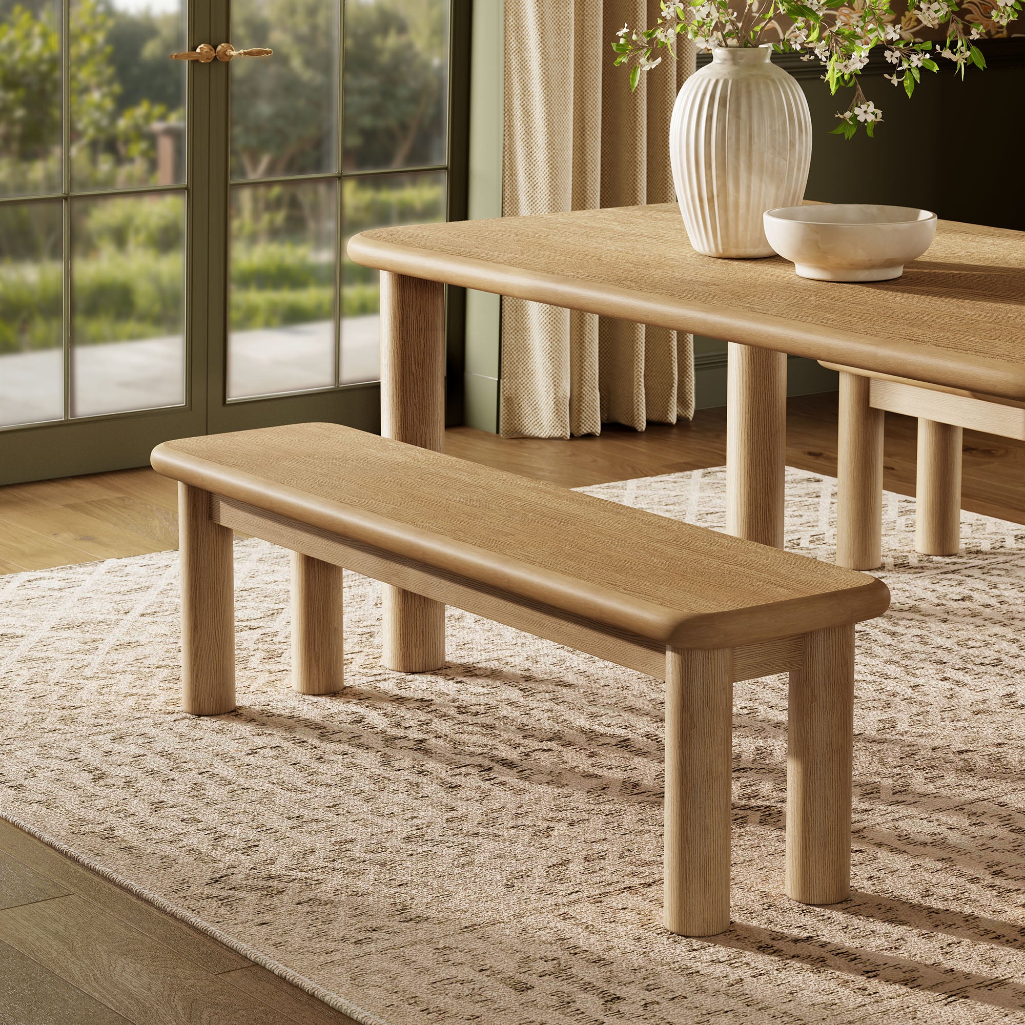 Modway Alvia 58" Oak Wood Bench EEI-7550