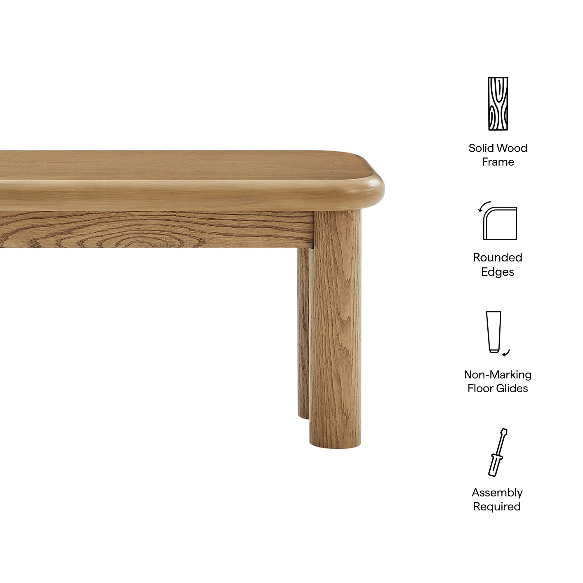 Modway Alvia 58" Oak Wood Bench EEI-7550