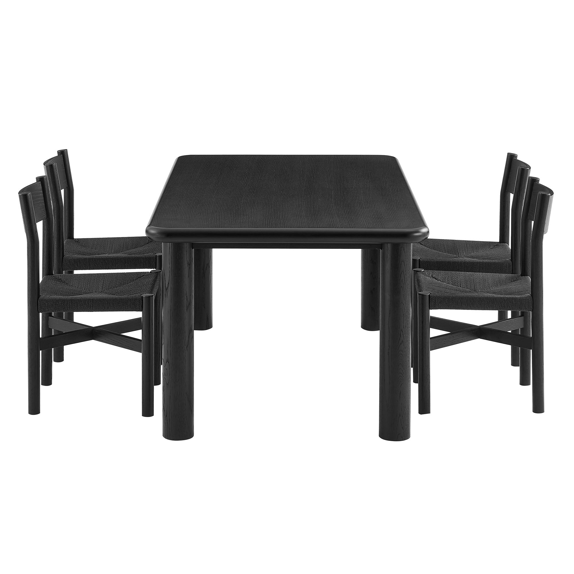 Modway Alvia 5-Piece Oak Wood Dining Table and Chairs Set EEI-7551