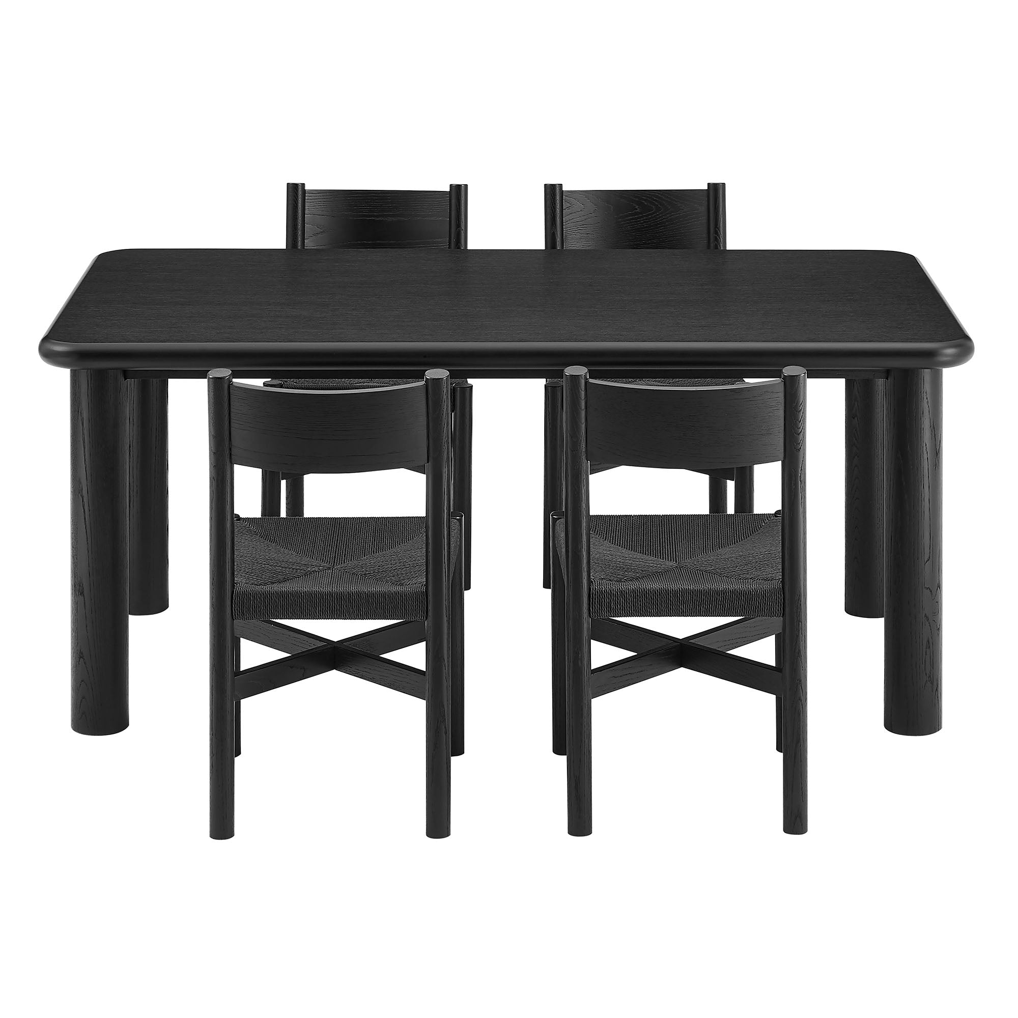 Modway Alvia 5-Piece Oak Wood Dining Table and Chairs Set EEI-7551