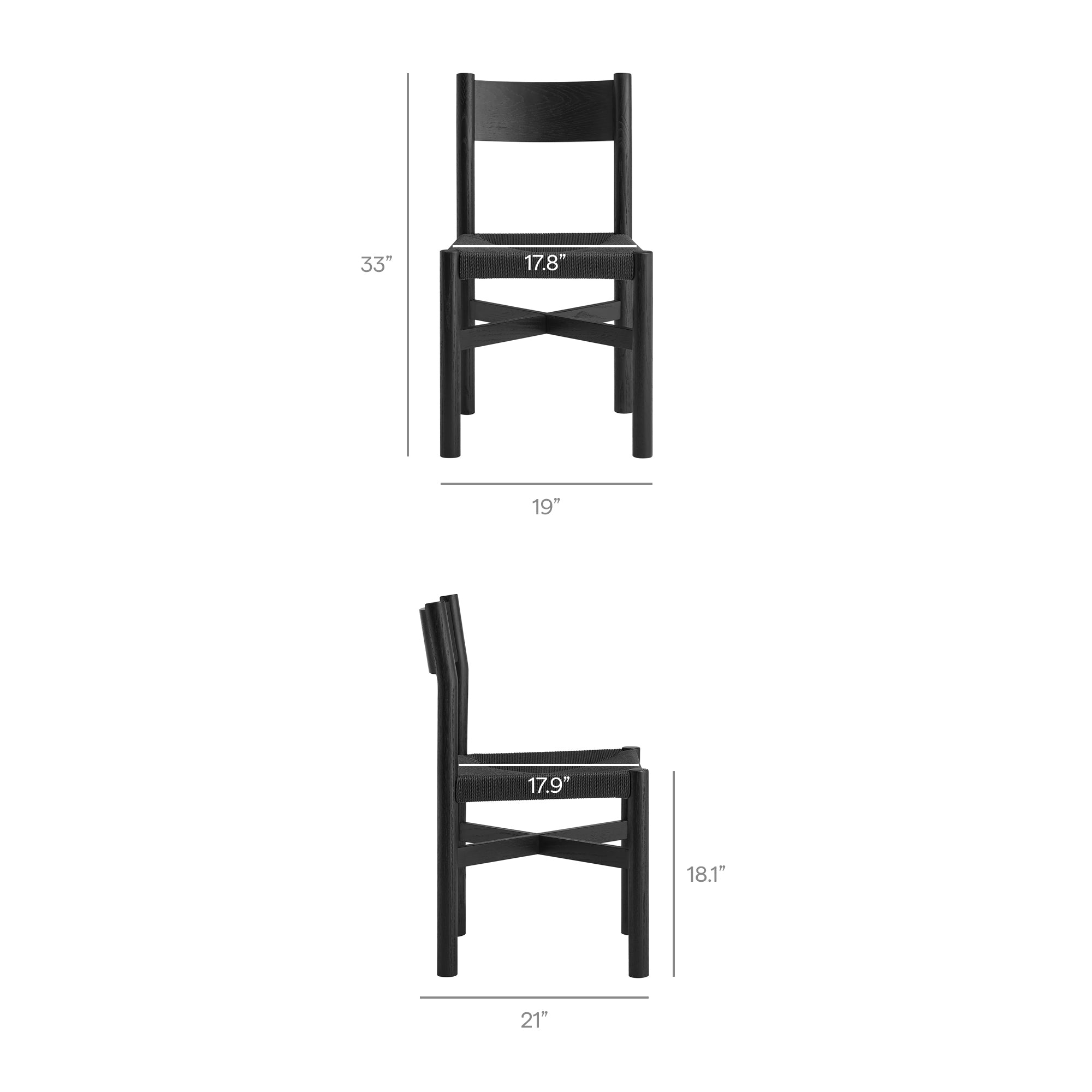Modway Alvia 5-Piece Oak Wood Dining Table and Chairs Set EEI-7551