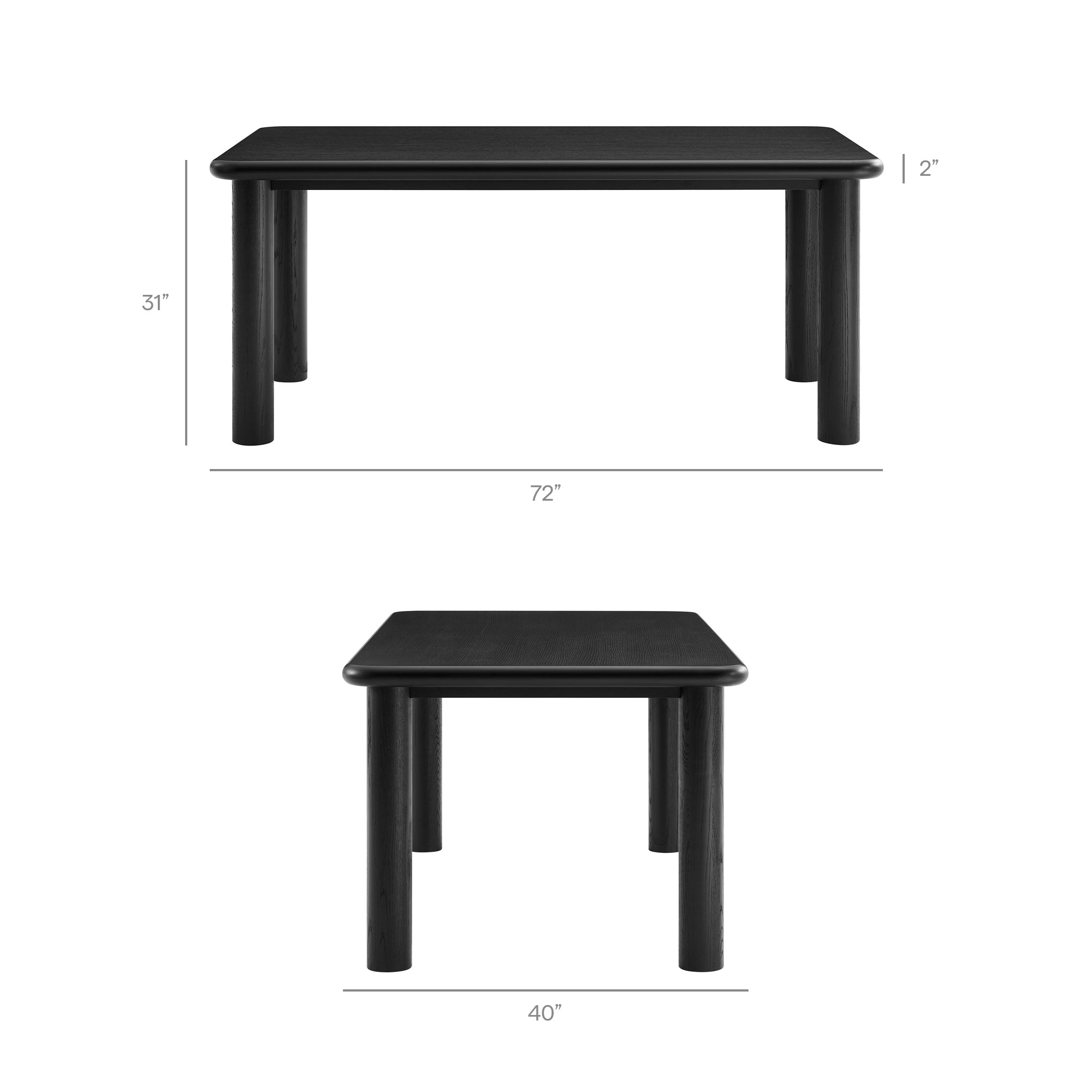 Modway Alvia 7-Piece Oak Wood Dining Table and Chairs Set EEI-7552