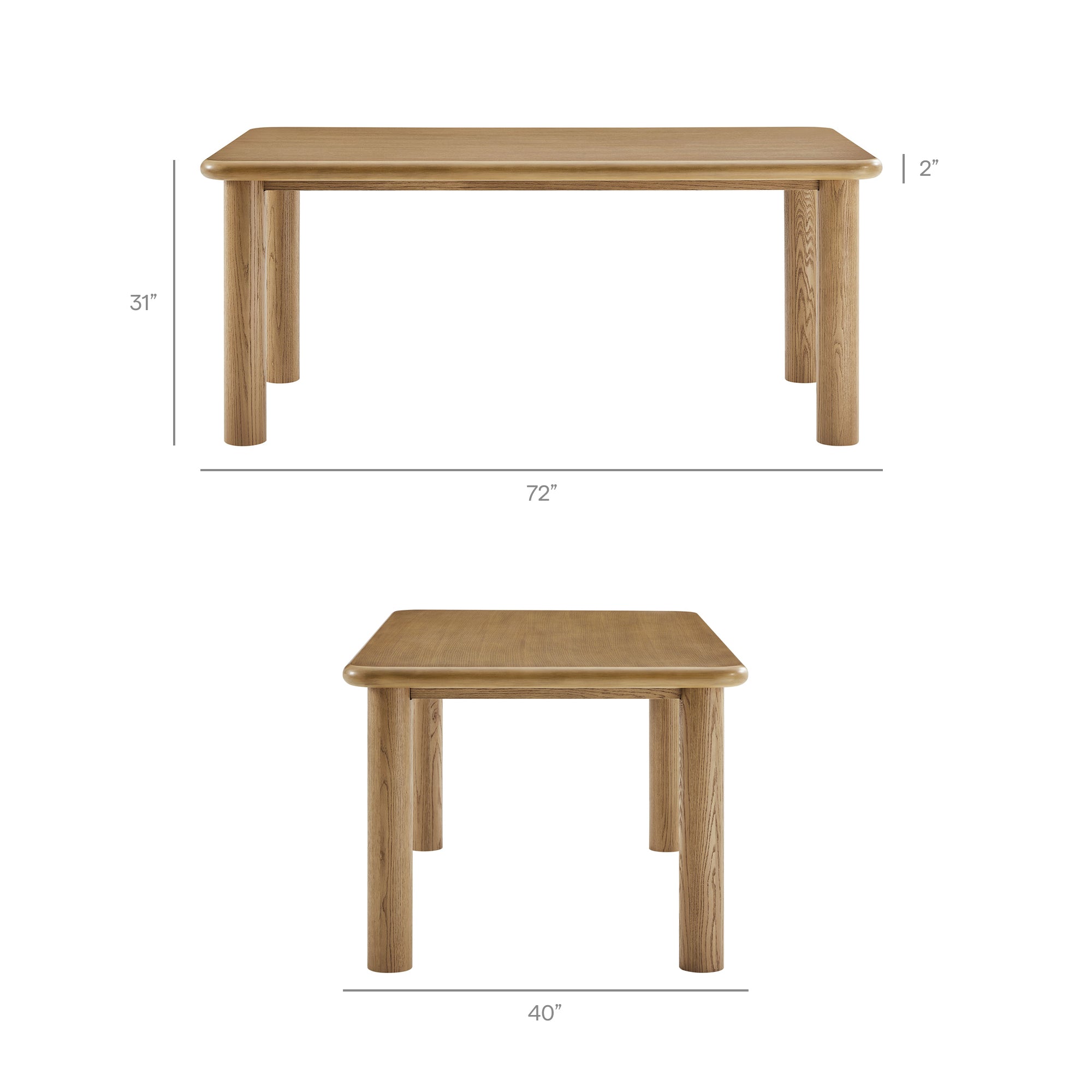 Modway Alvia 7-Piece Oak Wood Dining Table and Chairs Set EEI-7552